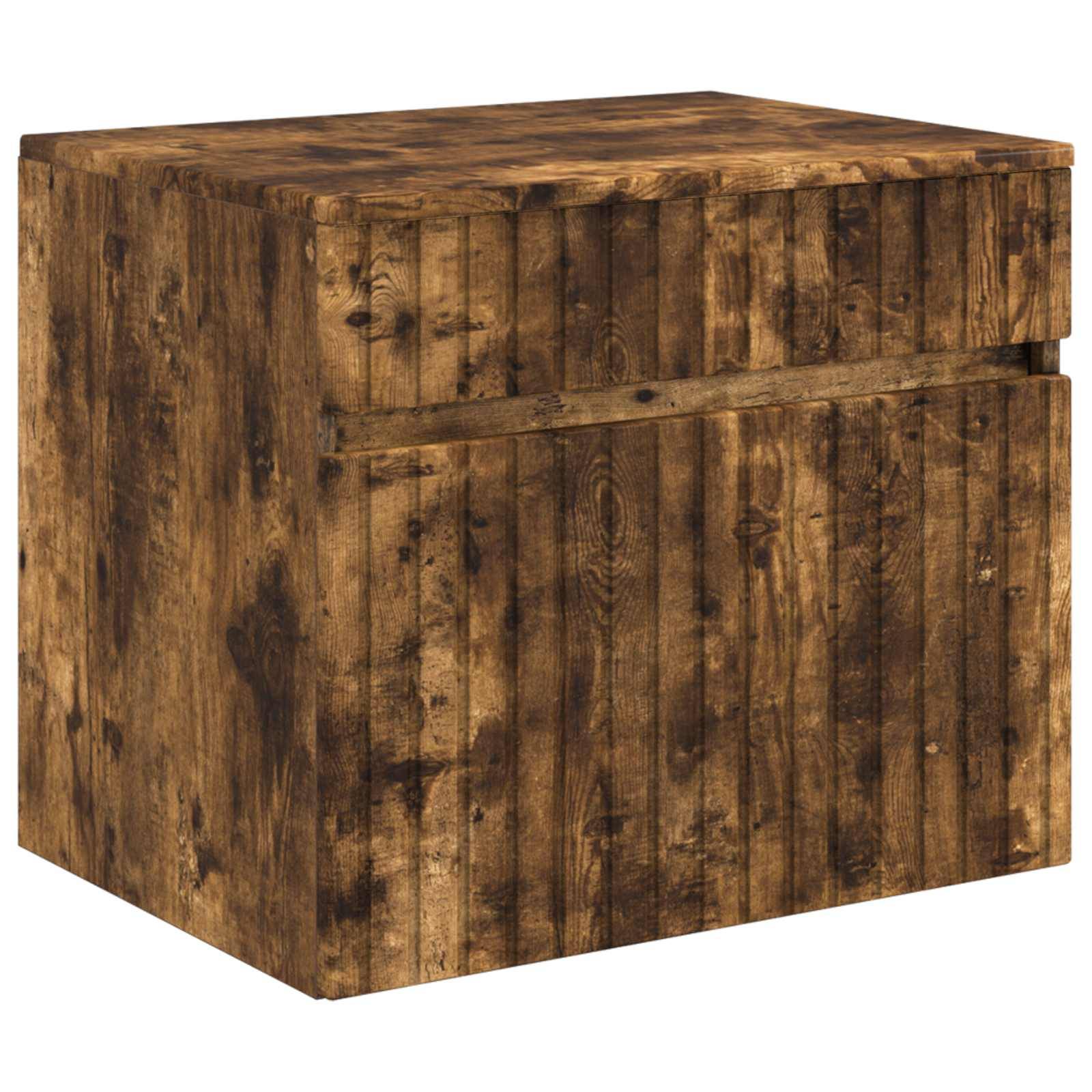 vidaXL Wandmontierter Badezimmerschrank Geräucherte Eiche