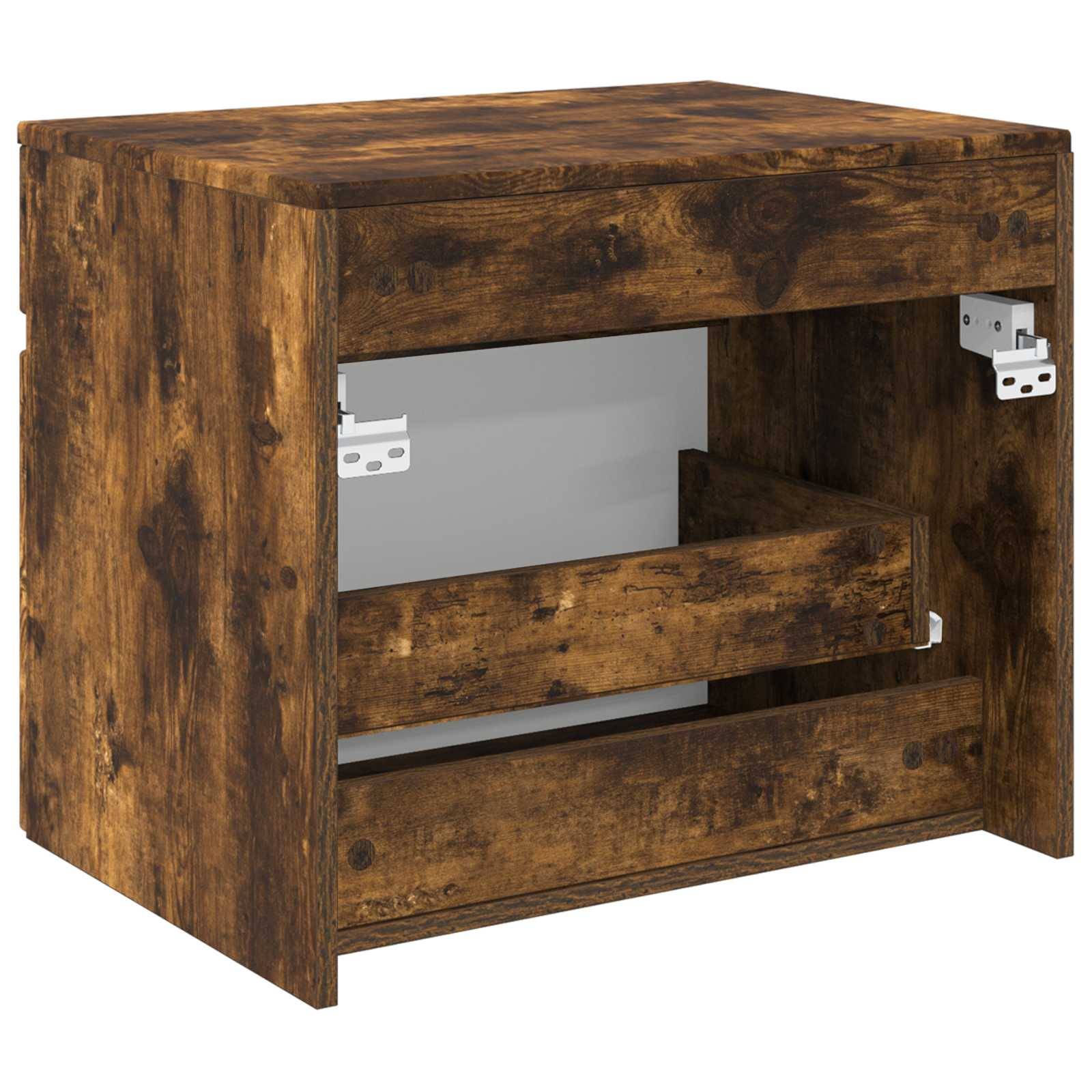 vidaXL Wandmontierter Badezimmerschrank Geräucherte Eiche