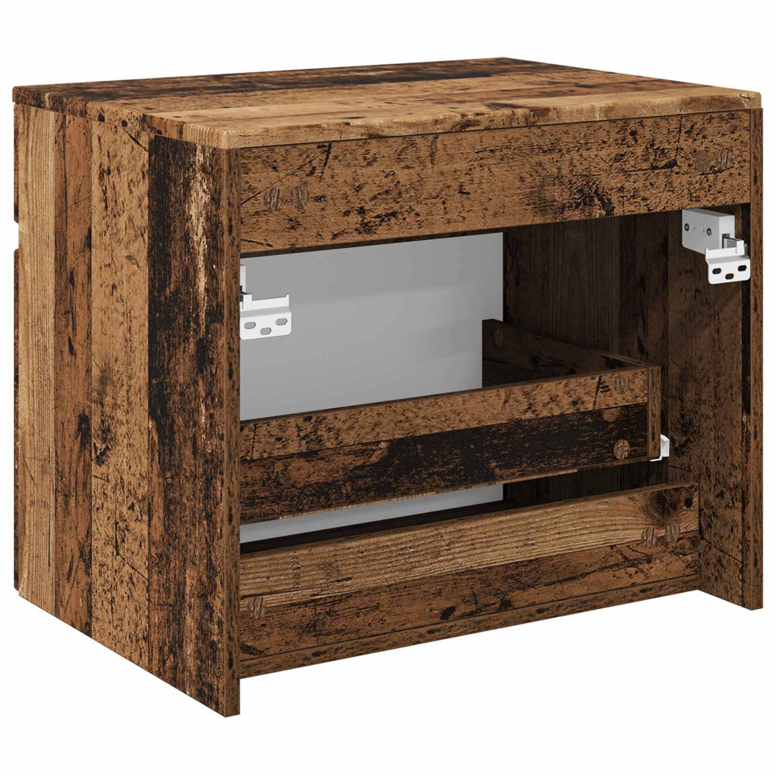 vidaXL Wandmontierter Badezimmerschrank Altholz 59 x 44,5 x 50 cm