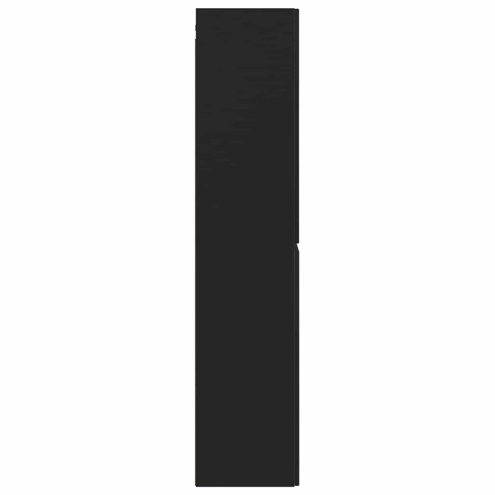 vidaXL Wandmontierter Badezimmerschrank Schwarz 33 x 34,5 x 160 cm