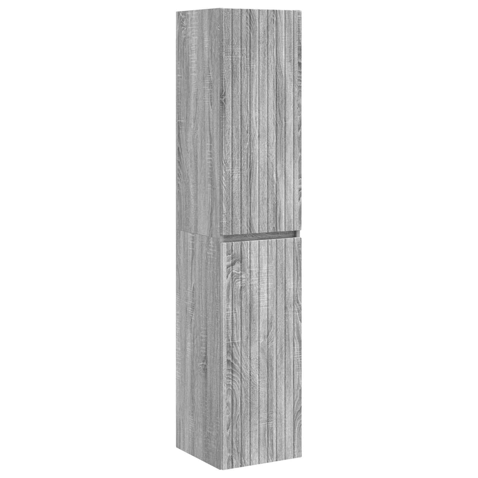 vidaXL Wandmontierter Badezimmerschrank Grau Sonoma 33 x 34,5 x 160 cm