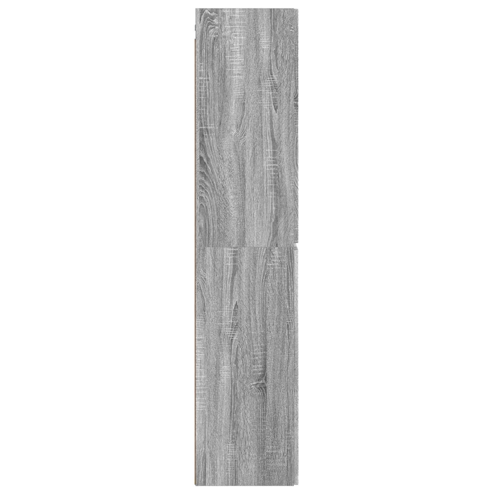 vidaXL Wandmontierter Badezimmerschrank Grau Sonoma 33 x 34,5 x 160 cm