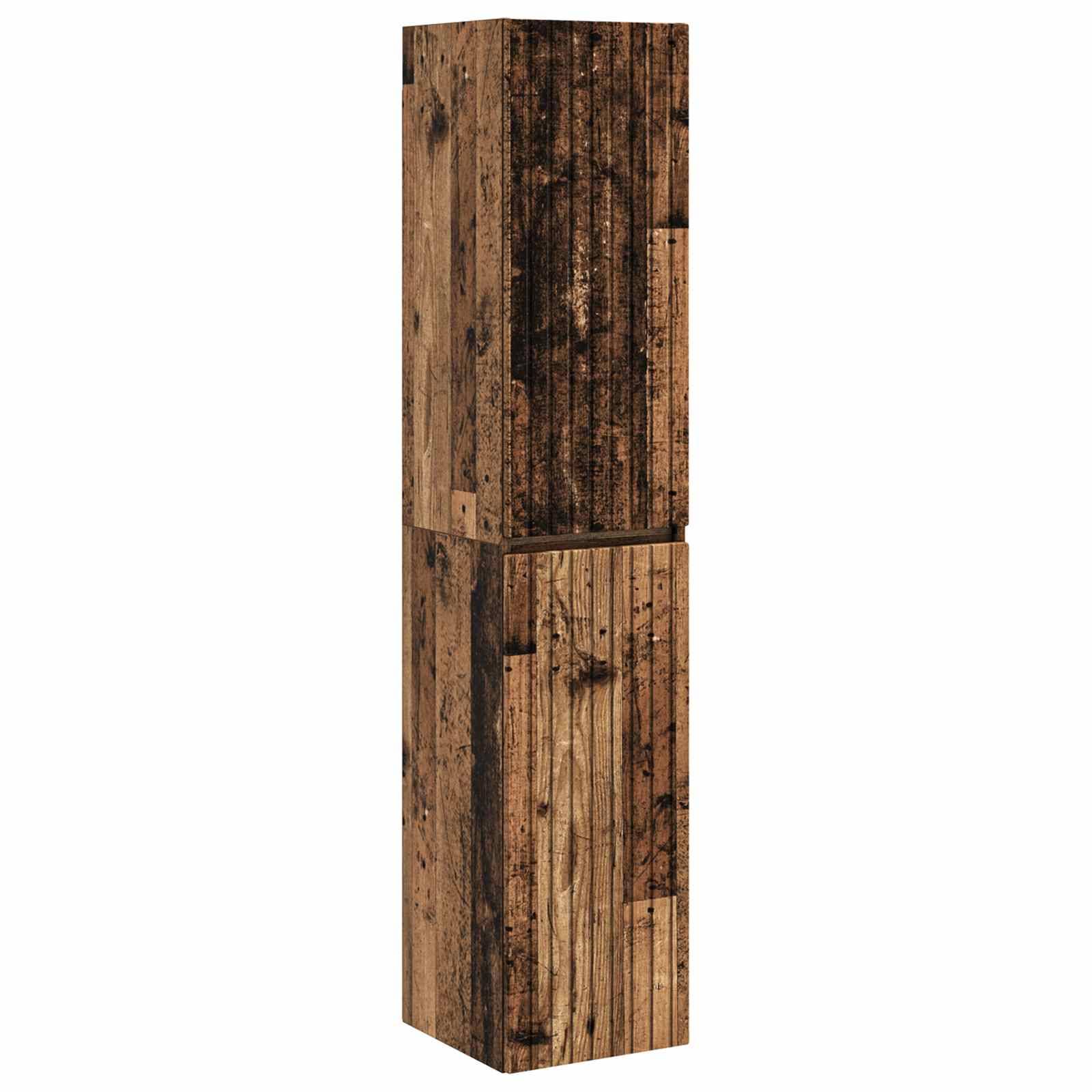 vidaXL Wandmontierter Badezimmerschrank Altholz 33 x 34,5 x 160 cm