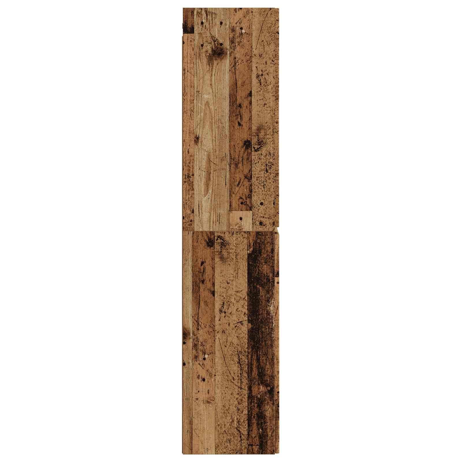vidaXL Wandmontierter Badezimmerschrank Altholz 33 x 34,5 x 160 cm