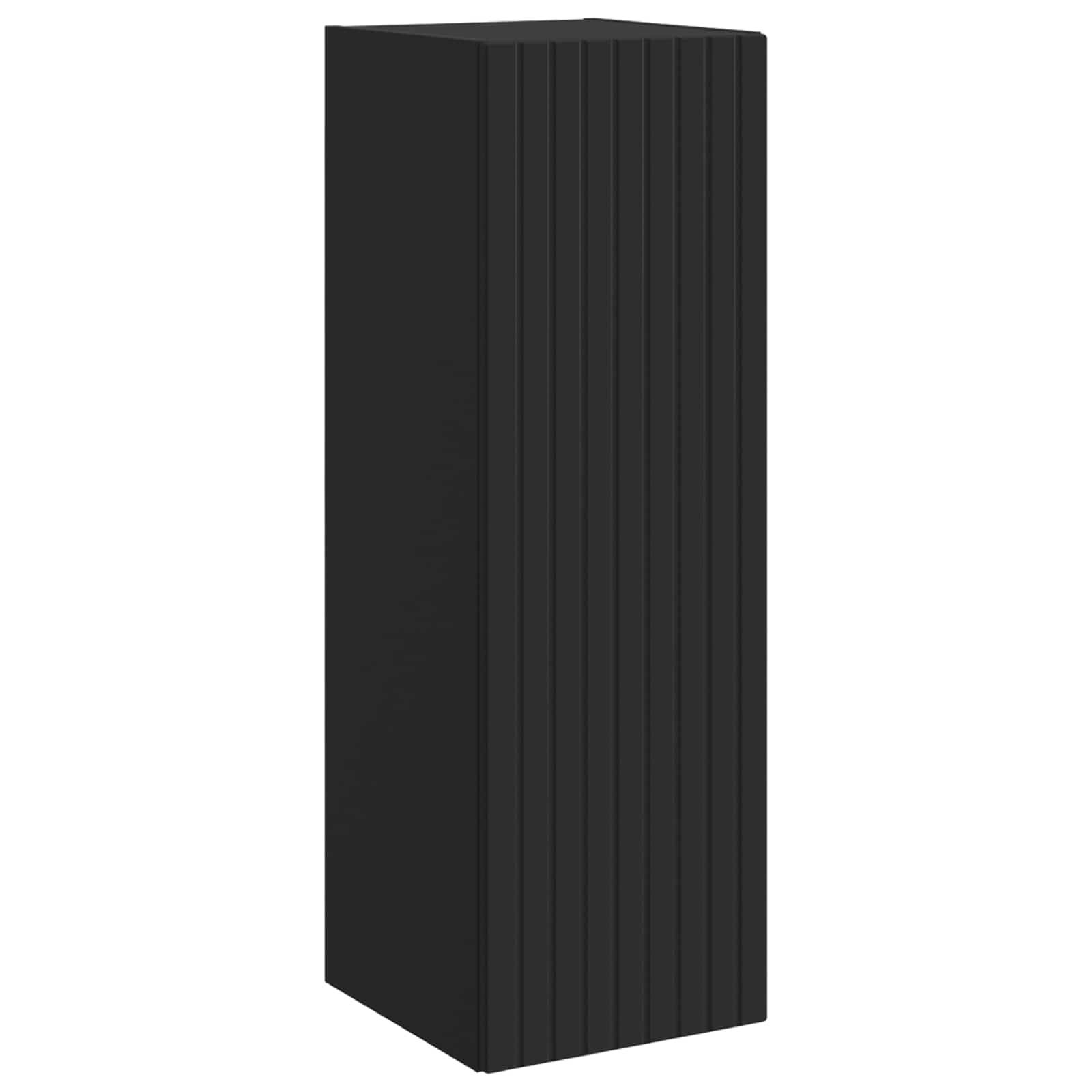 vidaXL Wandmontierter Badezimmerschrank Schwarz 33 x 34,5 x 100 cm