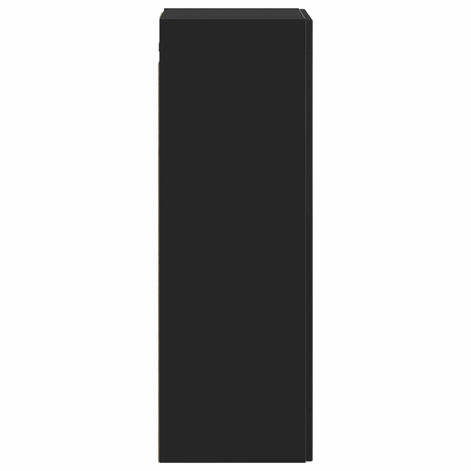 vidaXL Wandmontierter Badezimmerschrank Schwarz 33 x 34,5 x 100 cm