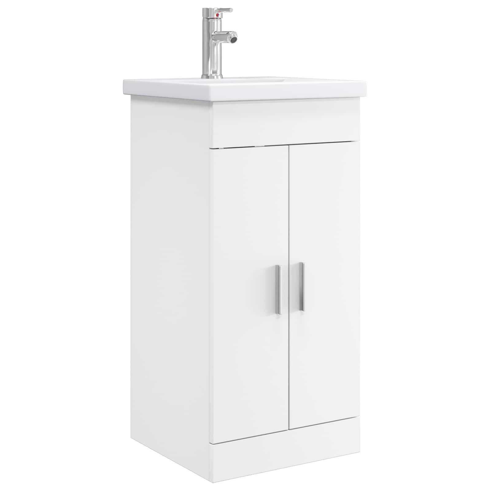 vidaXL Badezimmerschrank mit Waschbecken Weiß 42 x 40 x 84,5 cm