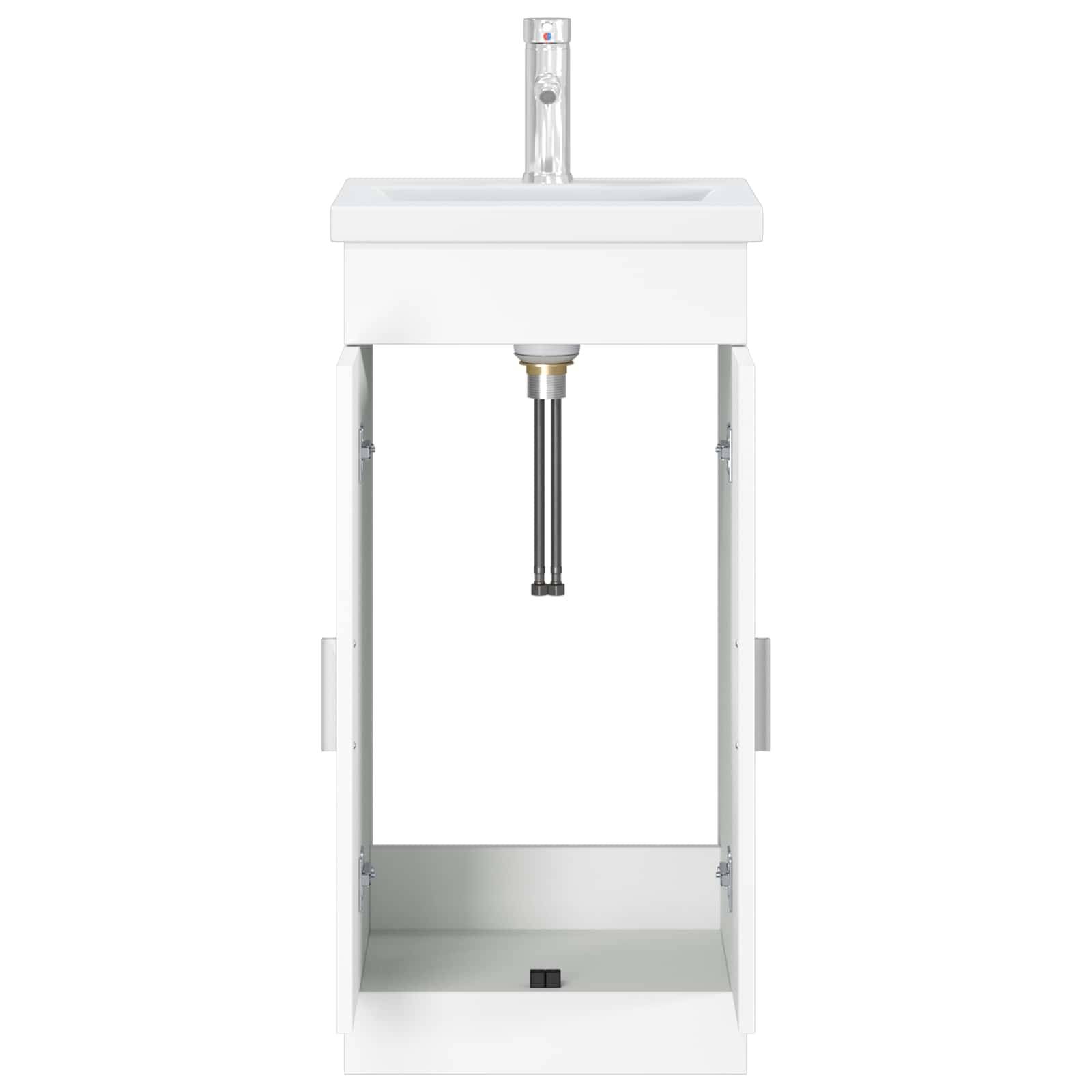 vidaXL Badezimmerschrank mit Waschbecken Weiß 42 x 40 x 84,5 cm