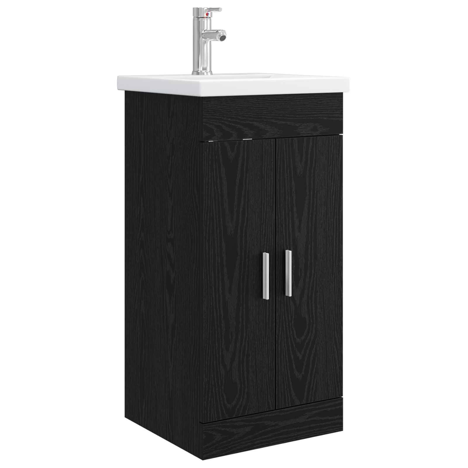 vidaXL Badezimmerschrank mit Waschbecken Schwarze Eiche