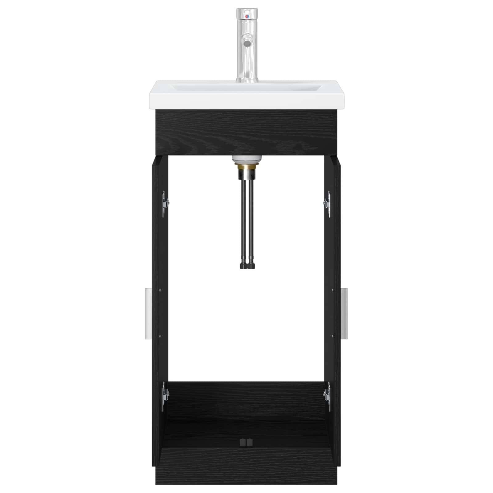 vidaXL Badezimmerschrank mit Waschbecken Schwarze Eiche