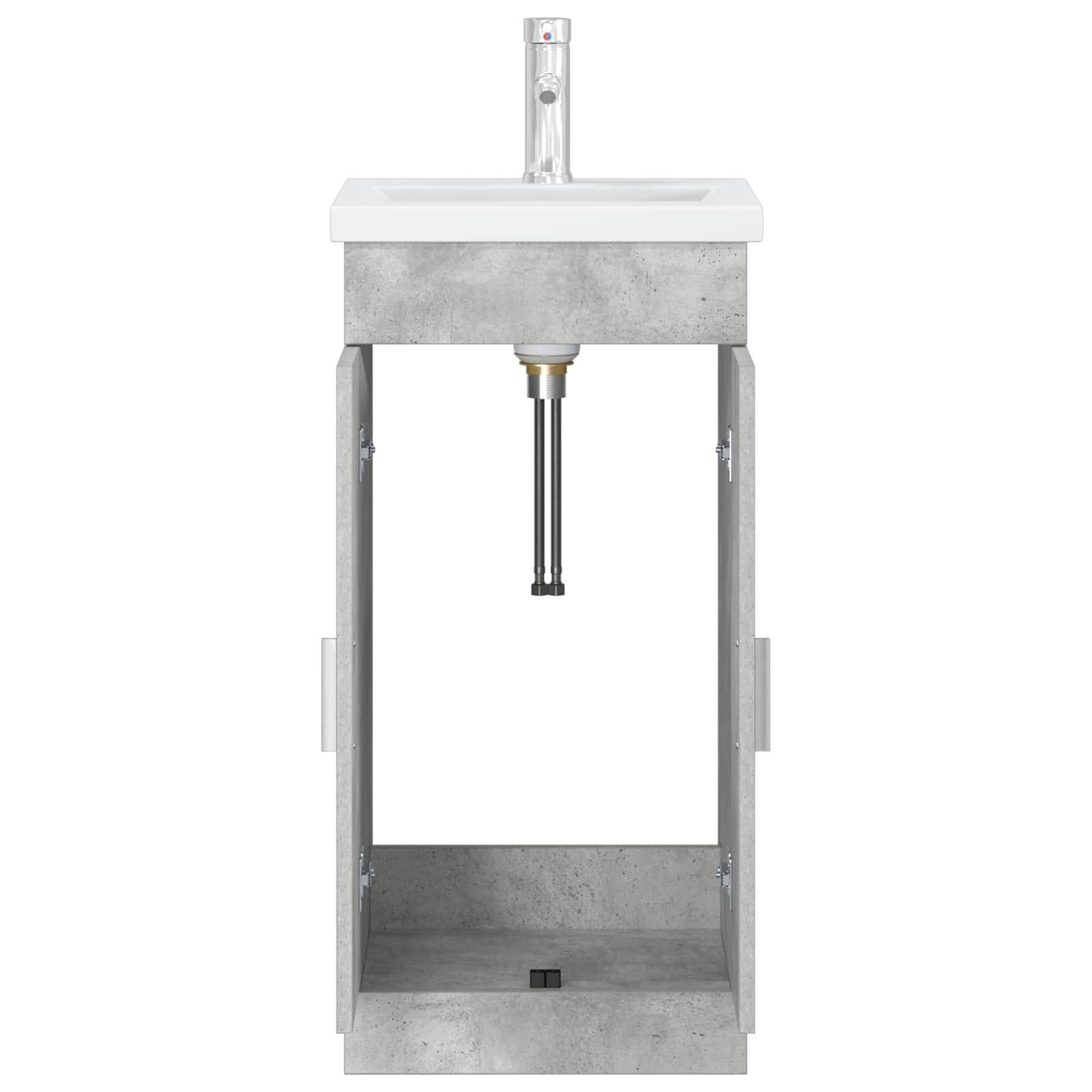 vidaXL Badezimmerschrank mit Waschbecken Betongrau 42 x 40 x 84,5 cm