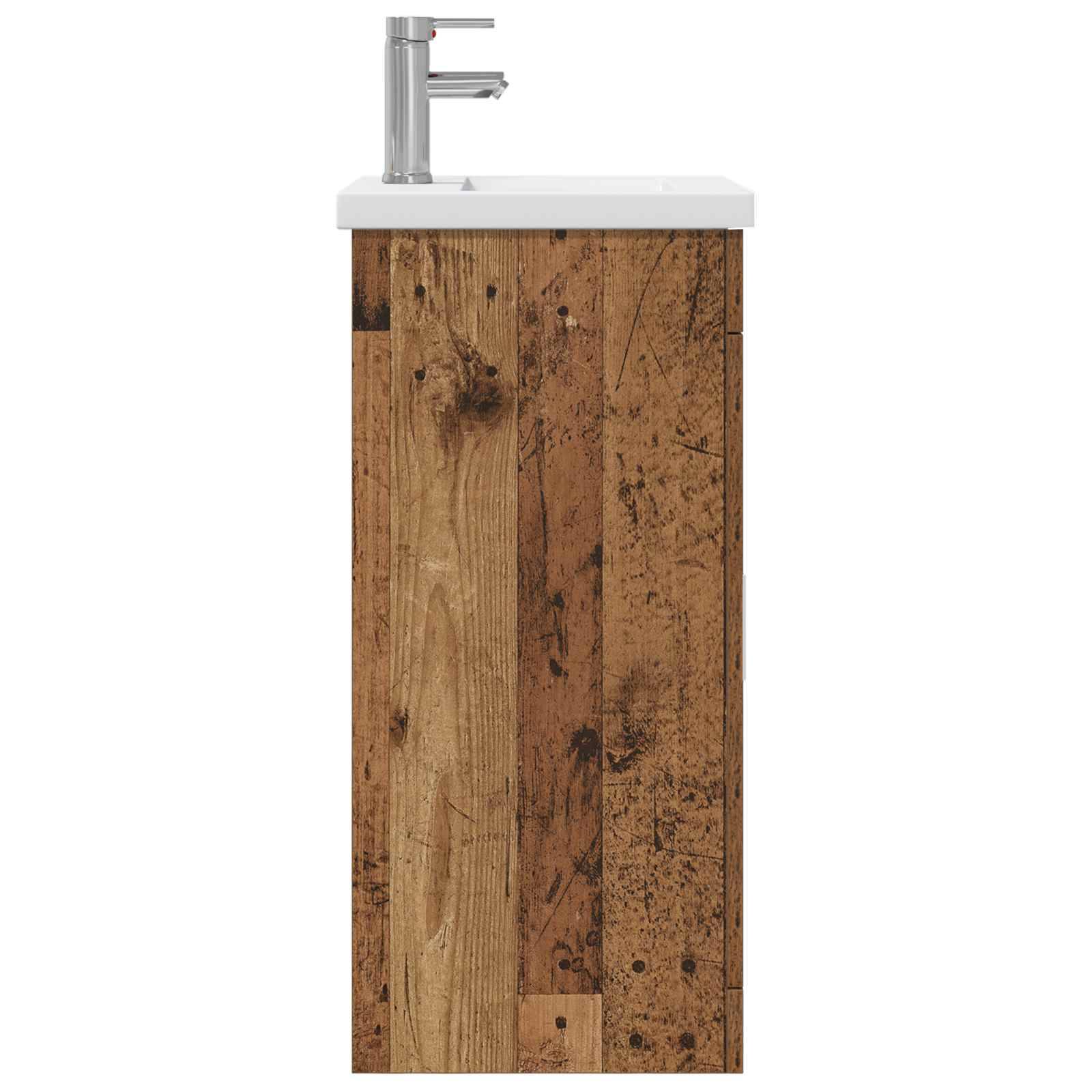 vidaXL Badezimmerschrank mit Waschbecken Altholz 42 x 40 x 84,5 cm