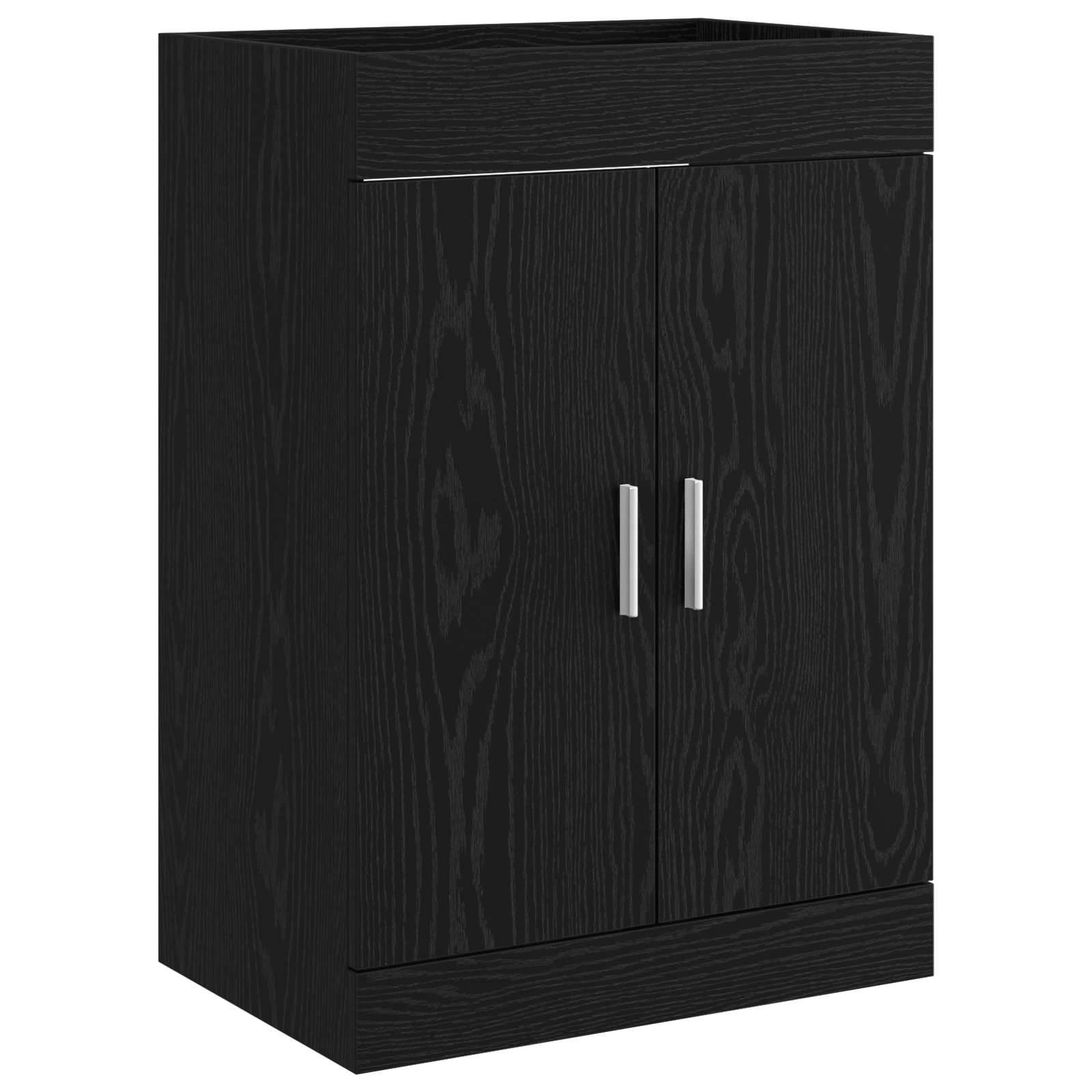 vidaXL Badezimmermöbel-Set Schwarze Eiche 61 x 40 x 84,5 cm