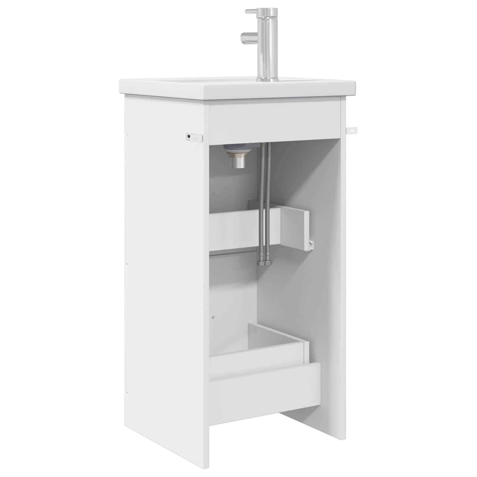 vidaXL Badezimmerschrank mit Waschbecken Weiß 42 x 40 x 84,5 cm