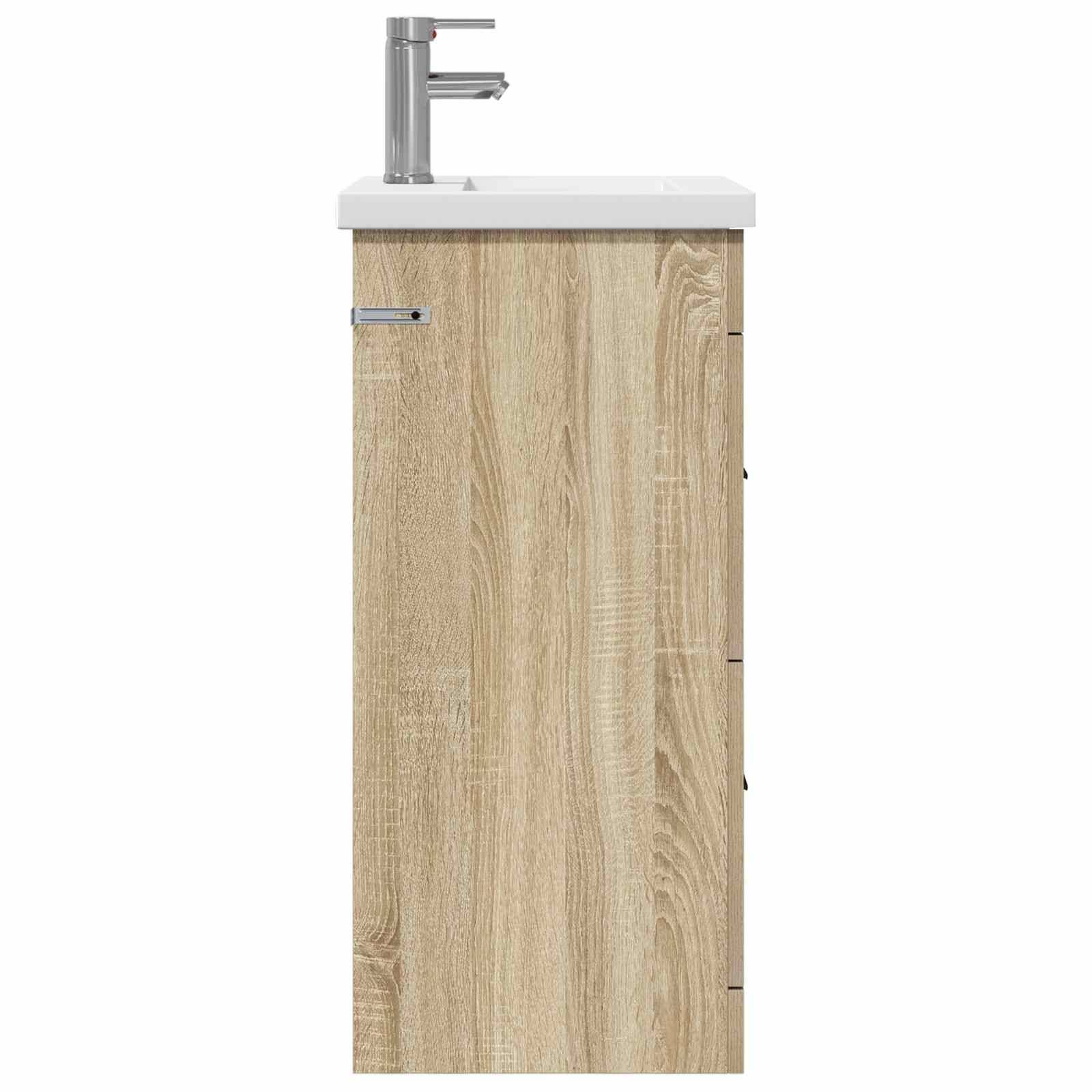 vidaXL Badezimmerschrank mit Waschbecken Sonoma-Eiche