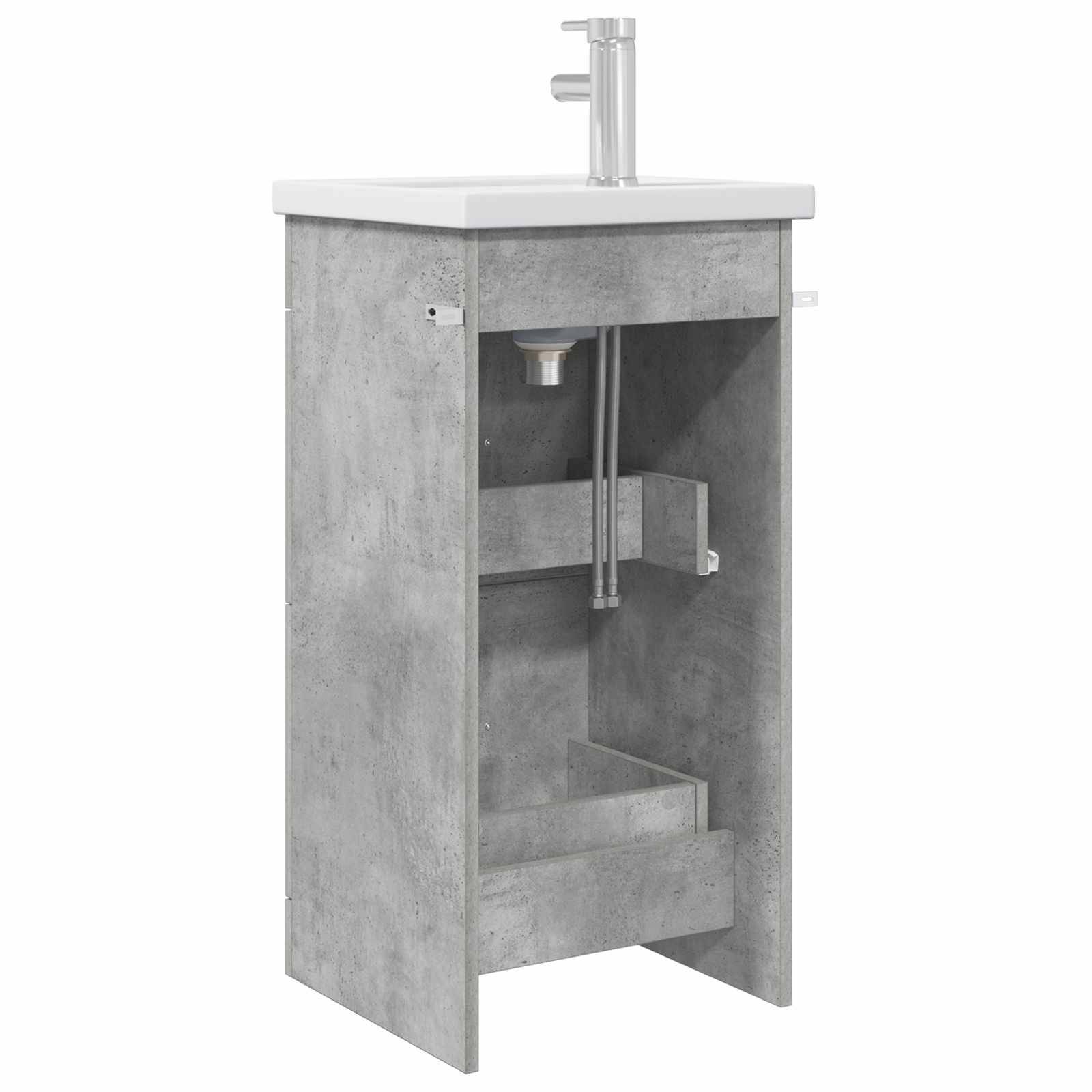 vidaXL Badezimmerschrank mit Waschbecken Betongrau 42 x 40 x 84,5 cm