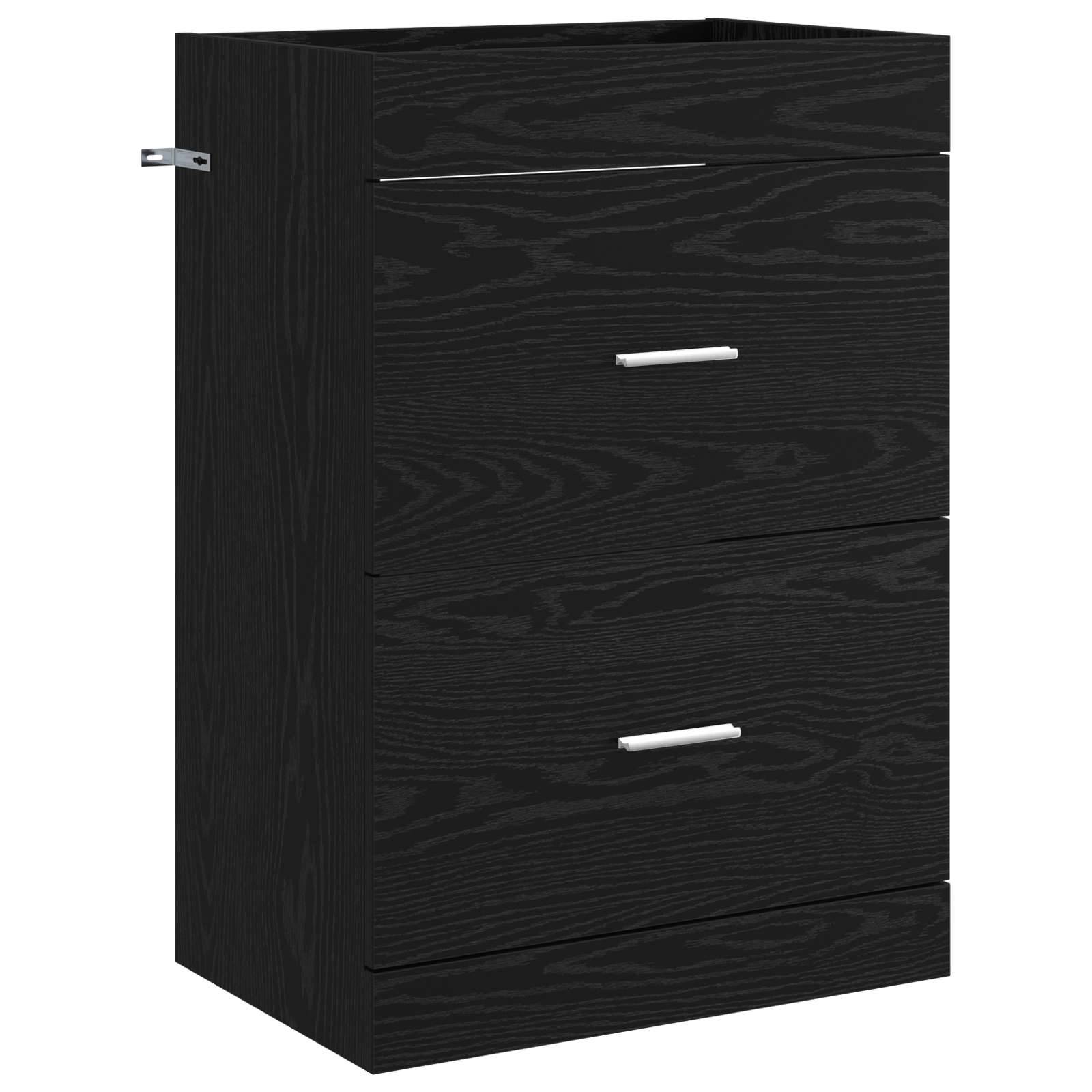 vidaXL Badezimmermöbel-Set Schwarze Eiche 61 x 40 x 84,5 cm