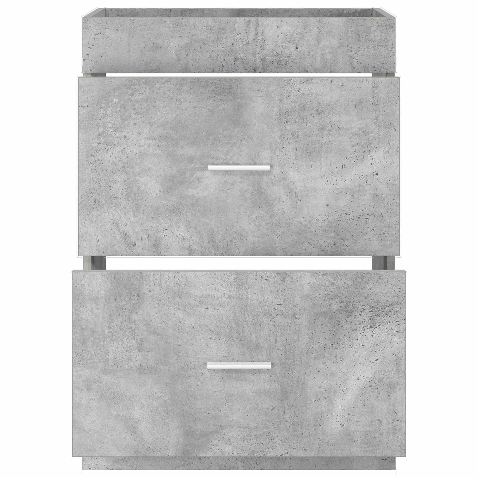 vidaXL Badunterschrank Betongrau 56 x 37,5 x 81 cm Holzwerkstoff