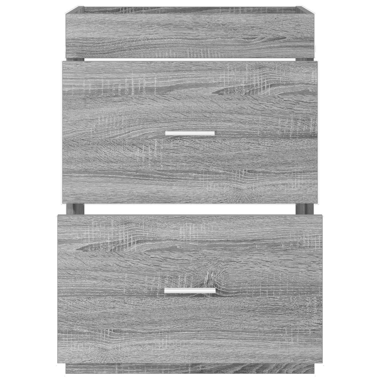 vidaXL Badunterschrank Grau Sonoma 56 x 37,5 x 81 cm Holzwerkstoff