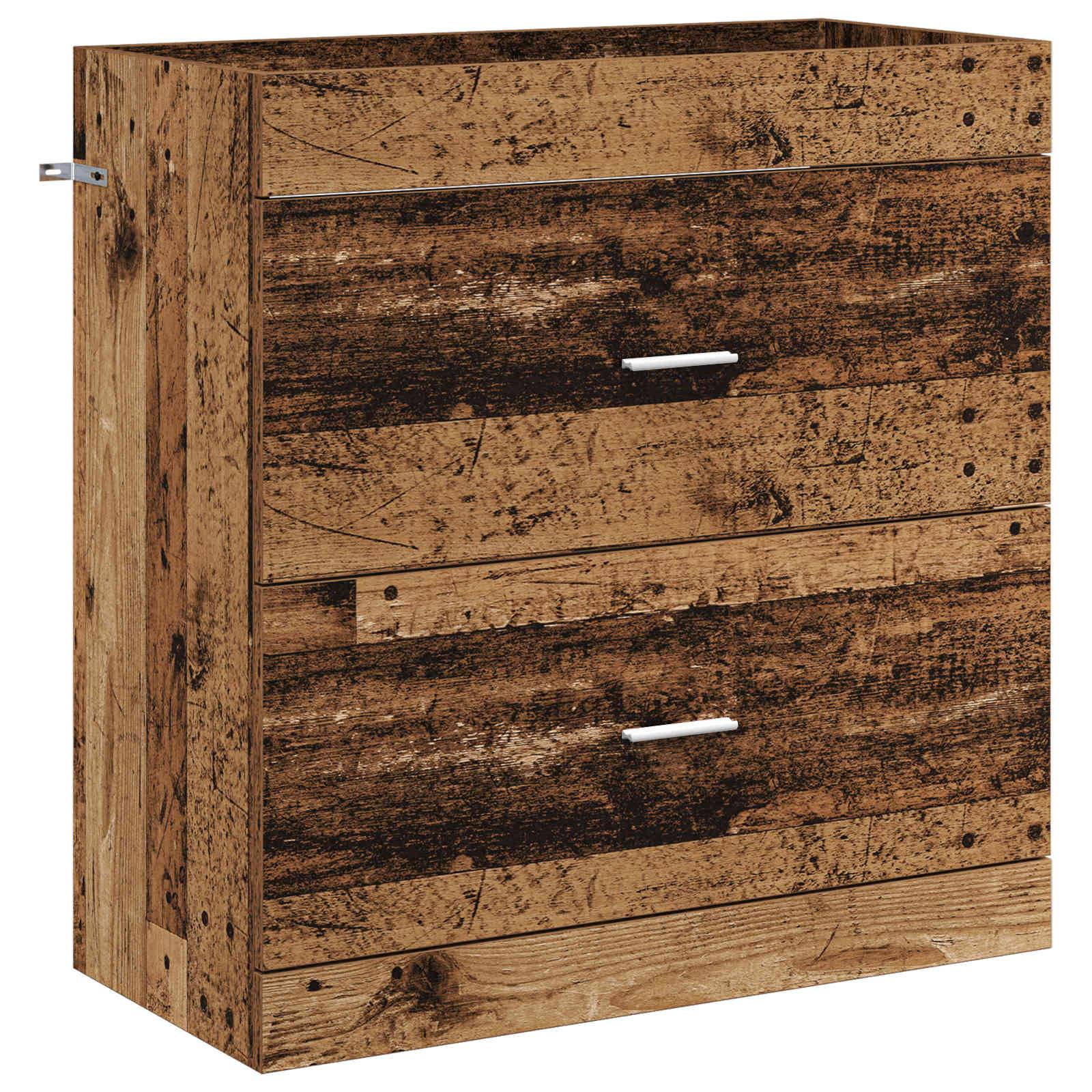 vidaXL Badunterschrank Altholz 78,5 x 37,5 x 81 cm Holzwerkstoff