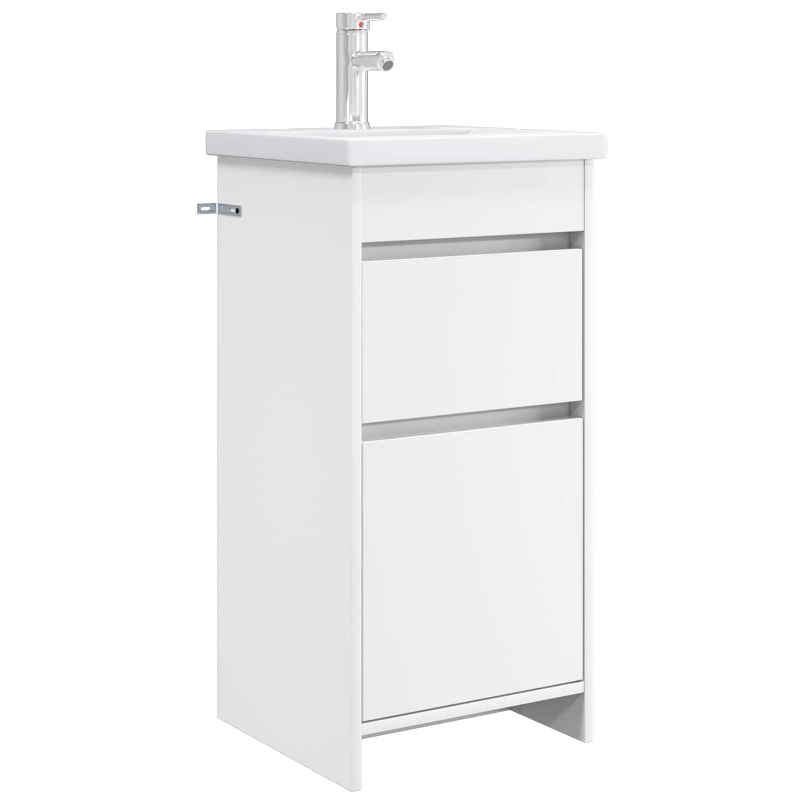 vidaXL Badezimmerschrank mit Waschbecken Weiß 42 x 40 x 84,5 cm