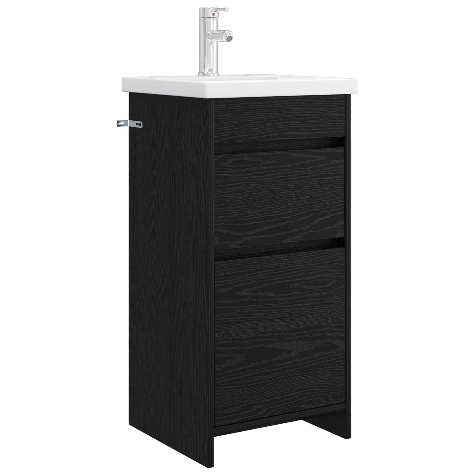 vidaXL Badezimmerschrank mit Waschbecken Schwarze Eiche