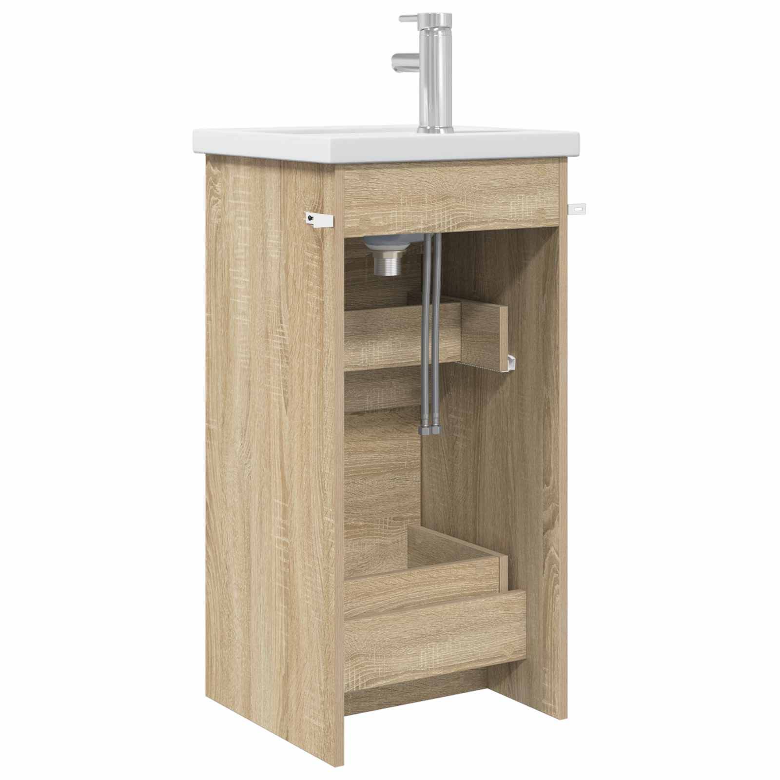 vidaXL Badezimmerschrank mit Waschbecken Sonoma-Eiche