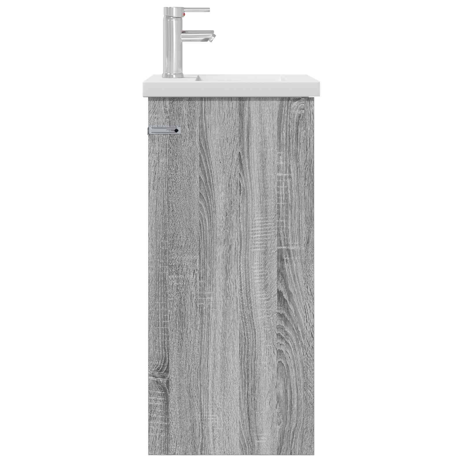 vidaXL Badezimmerschrank mit Waschbecken Grau Sonoma 42 x 40 x 84,5 cm