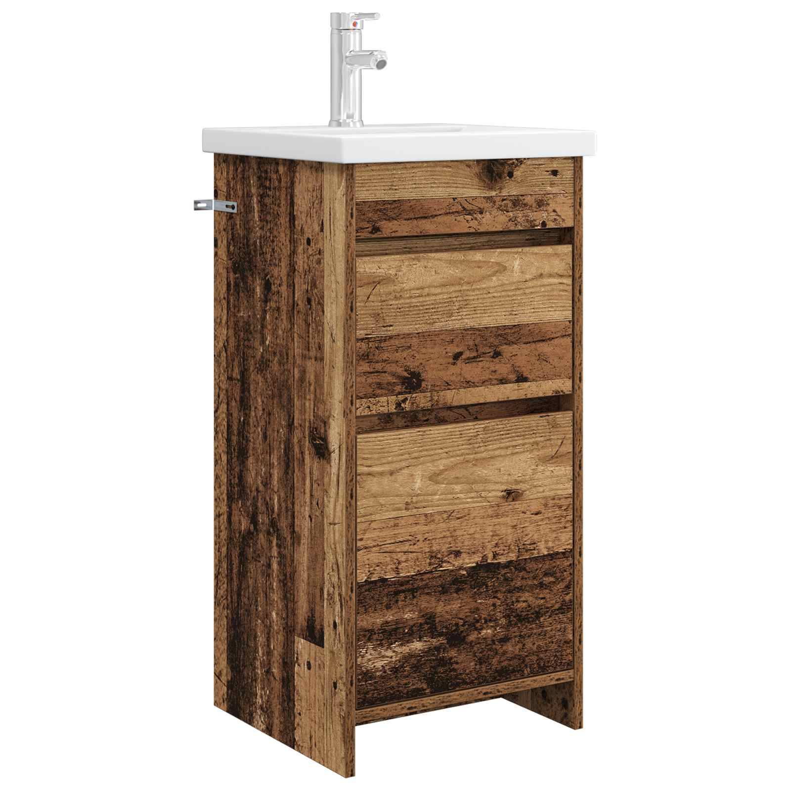 vidaXL Badezimmerschrank mit Waschbecken Altholz 42 x 40 x 84,5 cm
