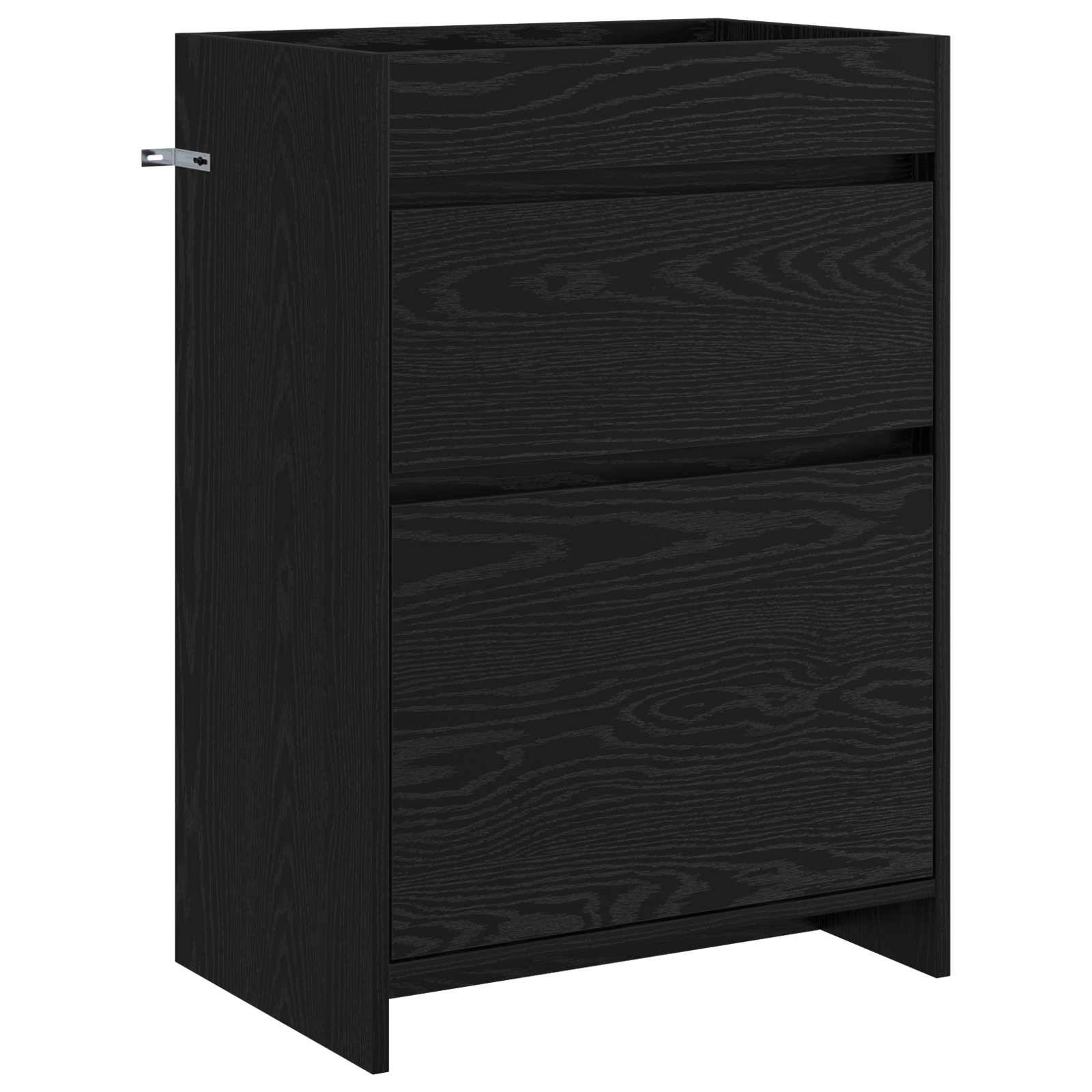 vidaXL Badezimmermöbel-Set Schwarze Eiche 61 x 40 x 84,5 cm