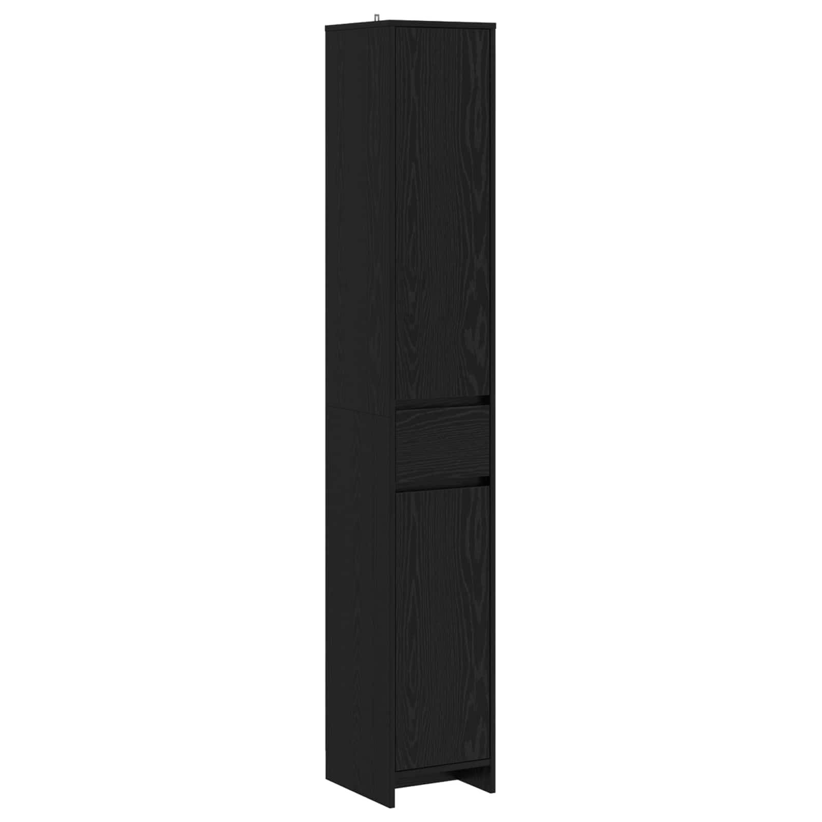 vidaXL Badezimmerschrank Schwarze Eiche 30 x 33 x 190 cm Holzwerkstoff