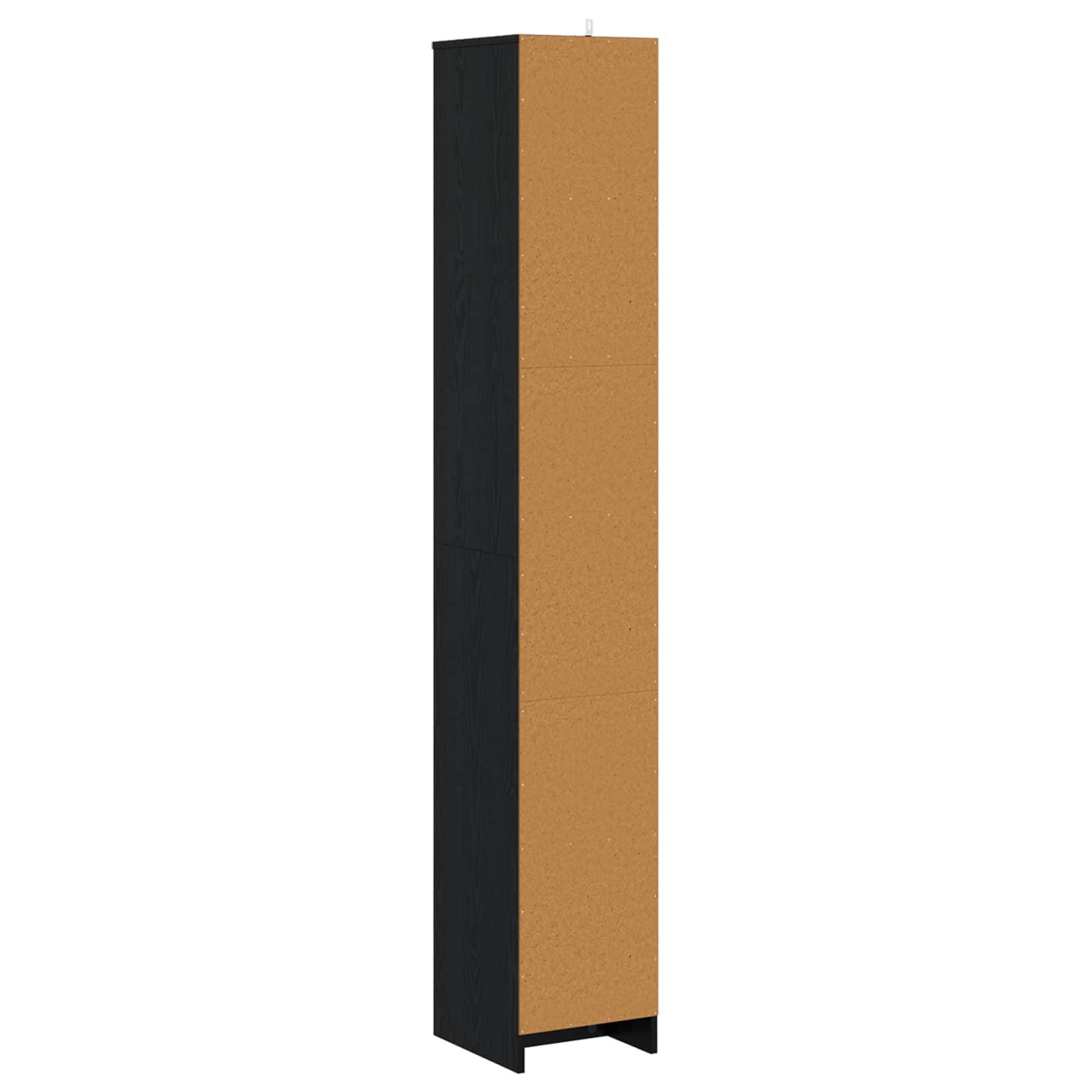 vidaXL Badezimmerschrank Schwarze Eiche 30 x 33 x 190 cm Holzwerkstoff