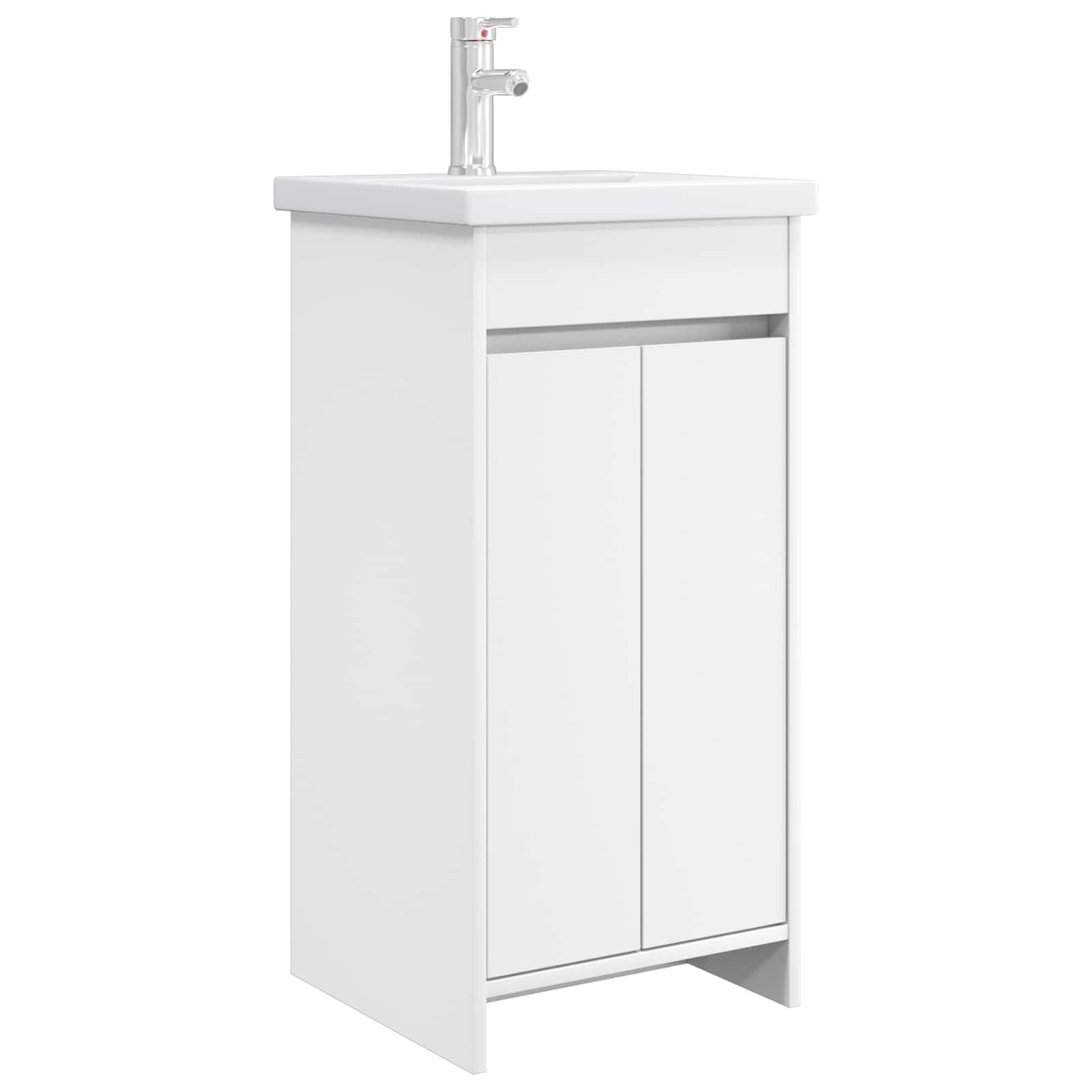 vidaXL Badezimmerschrank mit Waschbecken Weiß 42 x 40 x 84,5 cm
