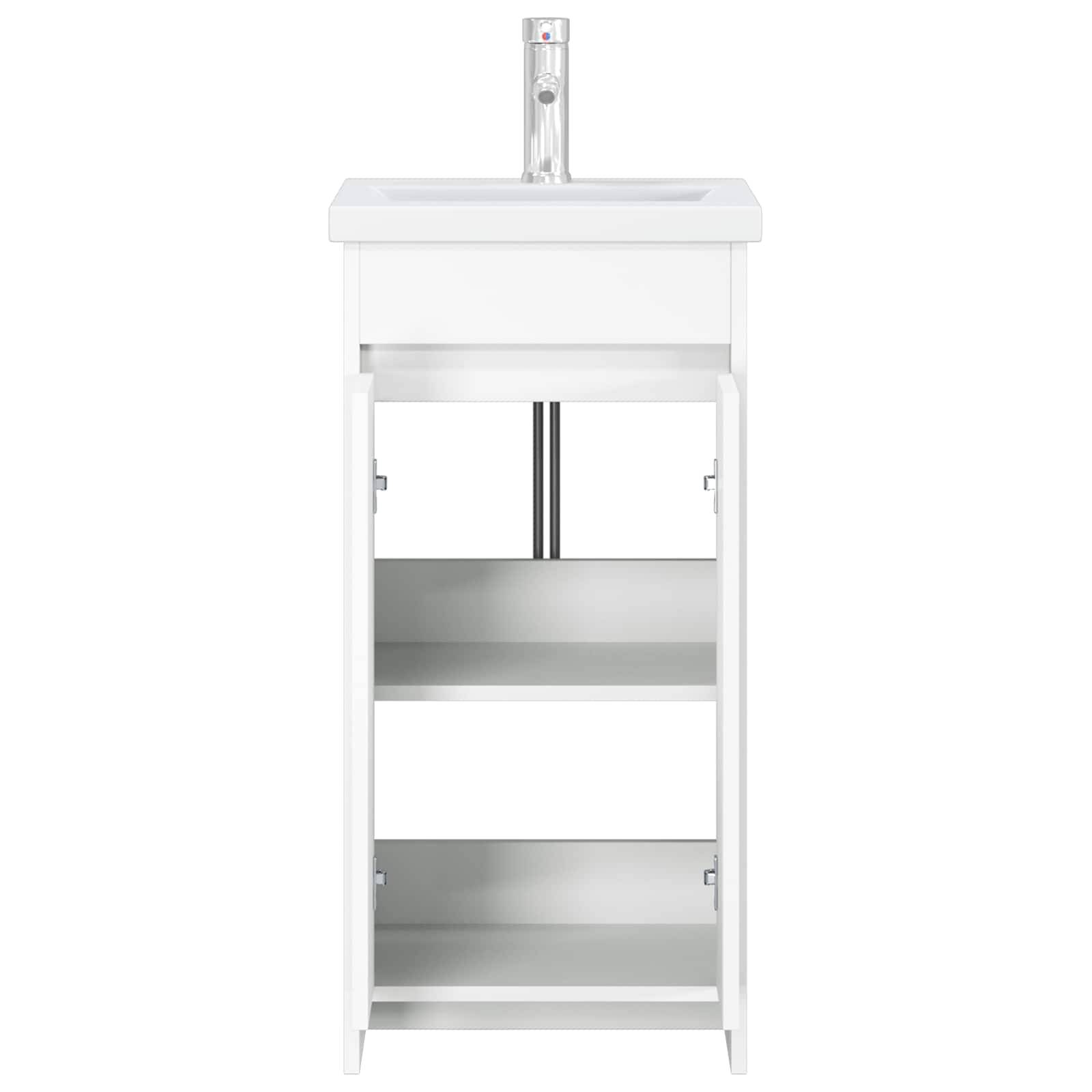 vidaXL Badezimmerschrank mit Waschbecken Weiß 42 x 40 x 84,5 cm