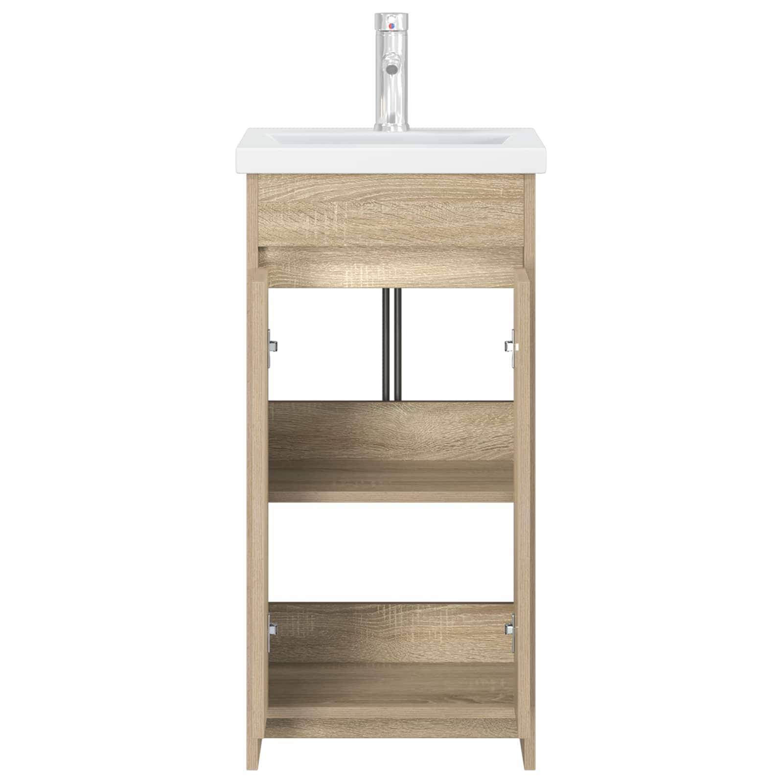vidaXL Badezimmerschrank mit Waschbecken Sonoma-Eiche
