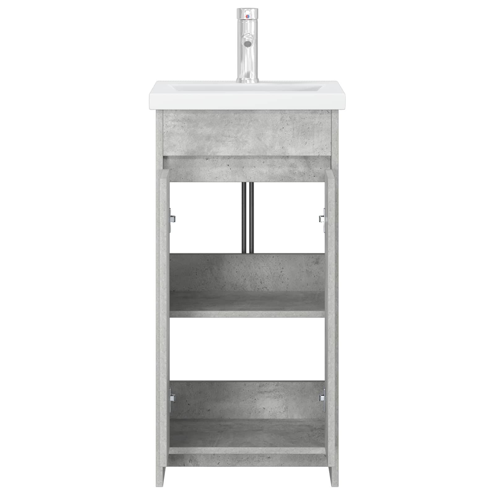 vidaXL Badezimmerschrank mit Waschbecken Betongrau 42 x 40 x 84,5 cm