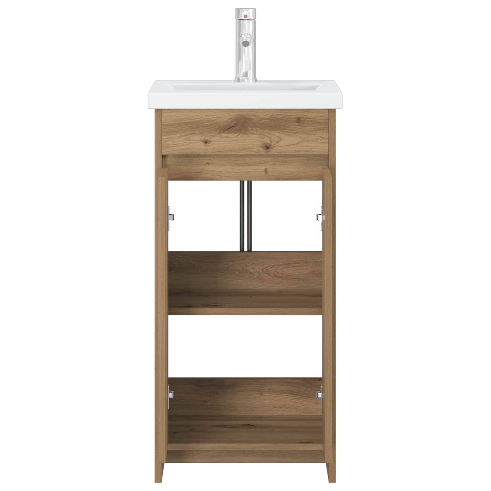 vidaXL Badezimmerschrank mit Waschbecken Artisan-Eiche