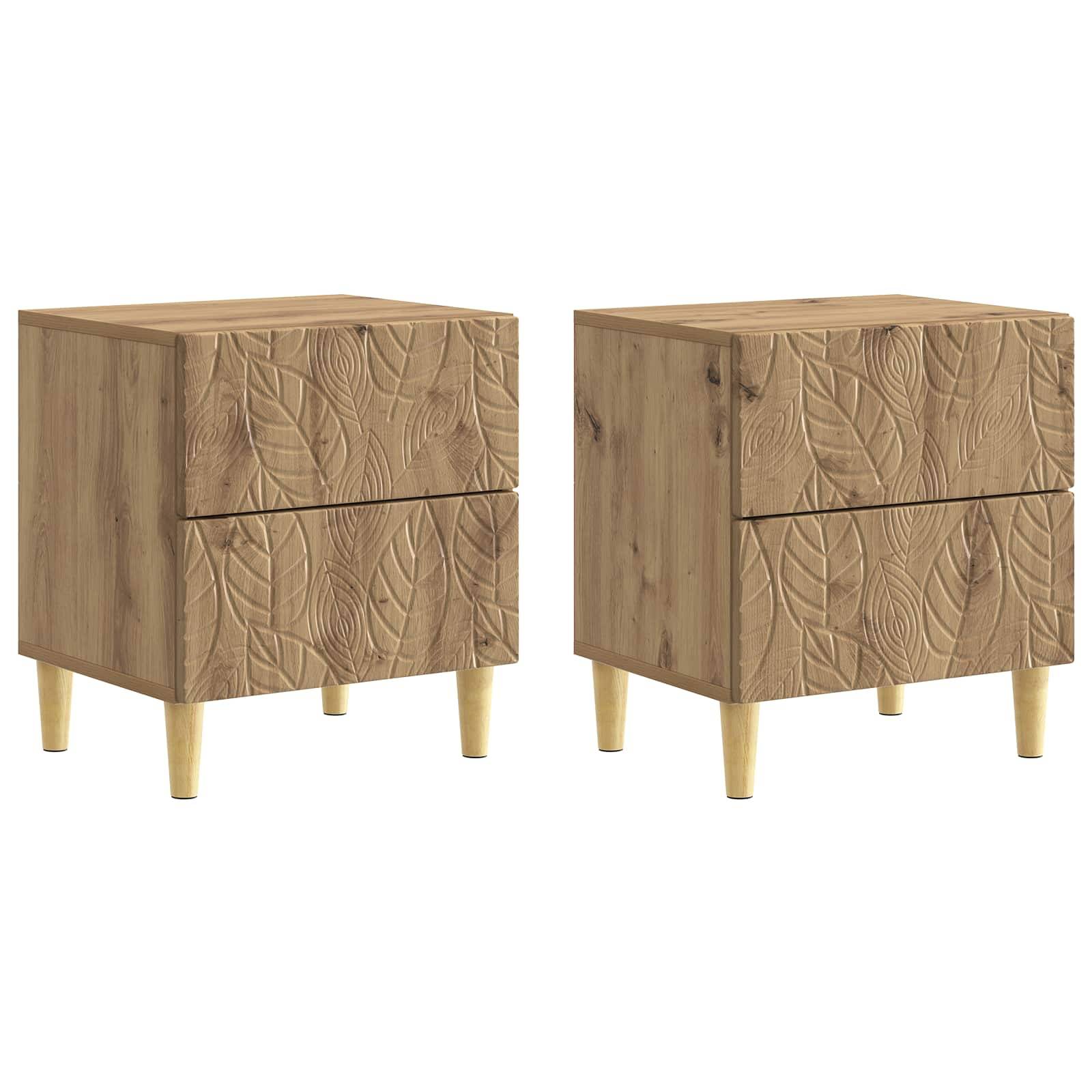 vidaXL Nachttisch 2 pcs Artisan-Eiche 43 x 34,5 x 48 cm Holzwerkstoff