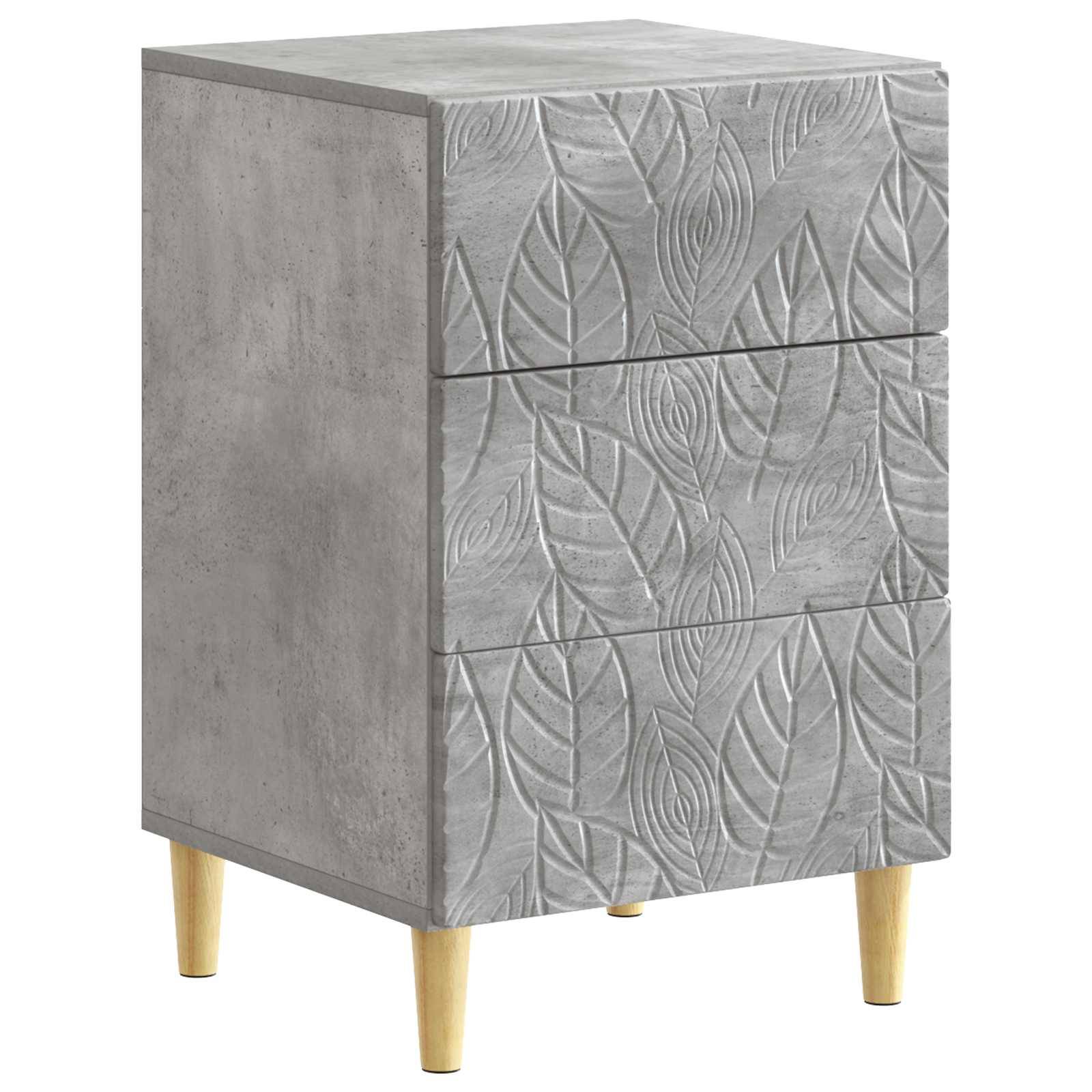 vidaXL Nachttisch Betongrau 43 x 39,5 x 66,5 cm Holzwerkstoff