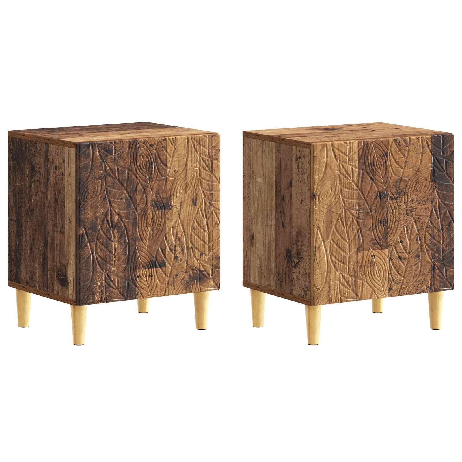 vidaXL Nachttisch 2 pcs Altholz 43 x 34,5 x 50 cm Holzwerkstoff