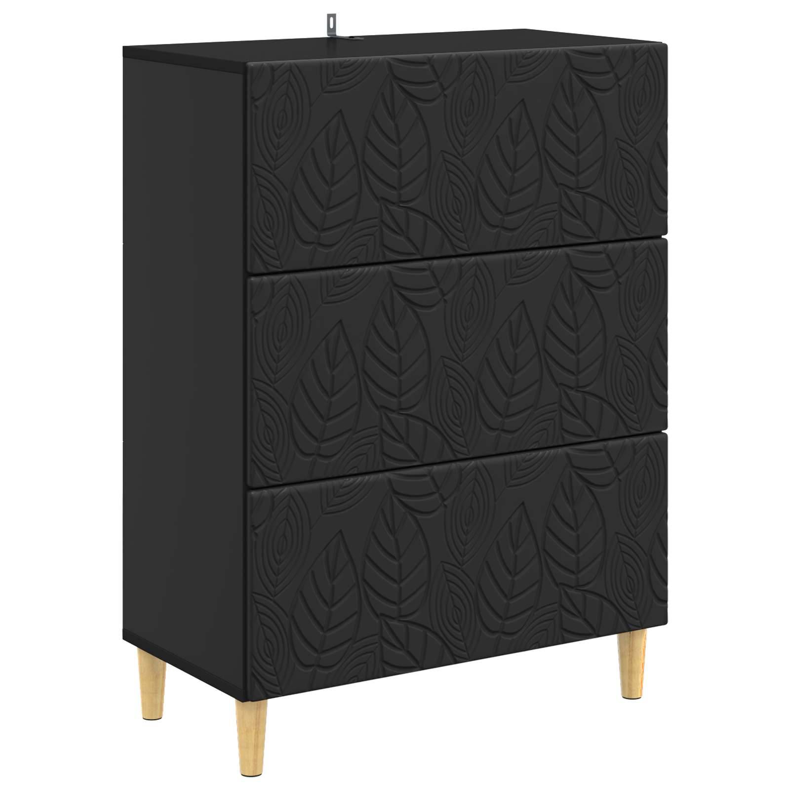 vidaXL Schubladenschrank Schwarz 66 x 34,5 x 90 cm Holzwerkstoff