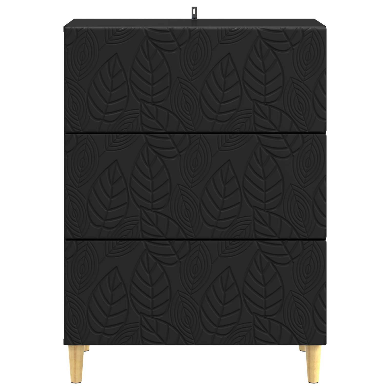 vidaXL Schubladenschrank Schwarz 66 x 34,5 x 90 cm Holzwerkstoff