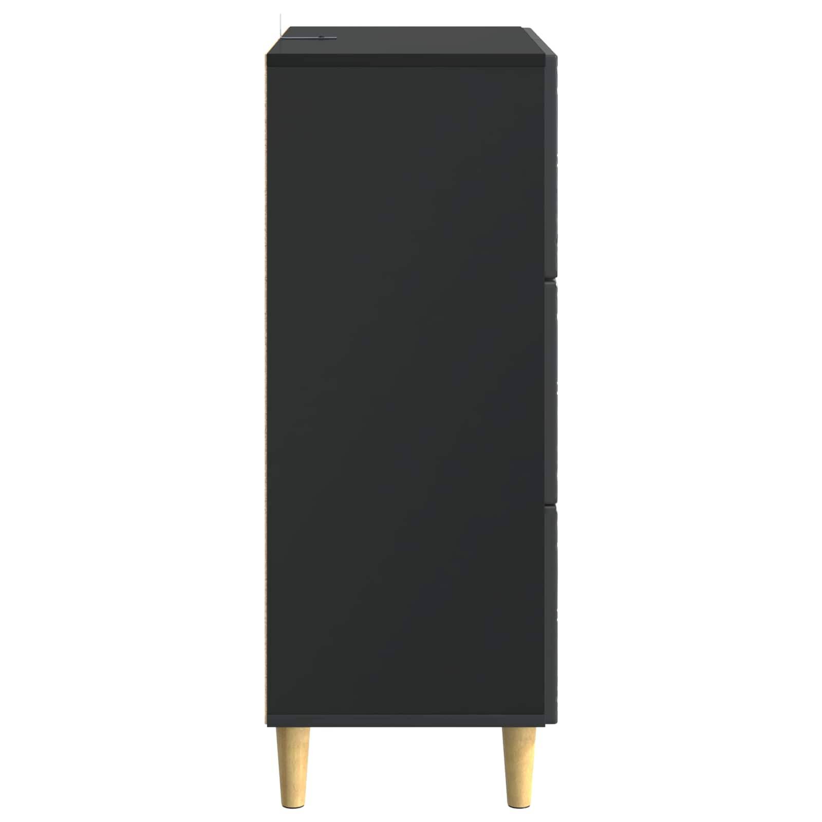 vidaXL Schubladenschrank Schwarz 66 x 34,5 x 90 cm Holzwerkstoff