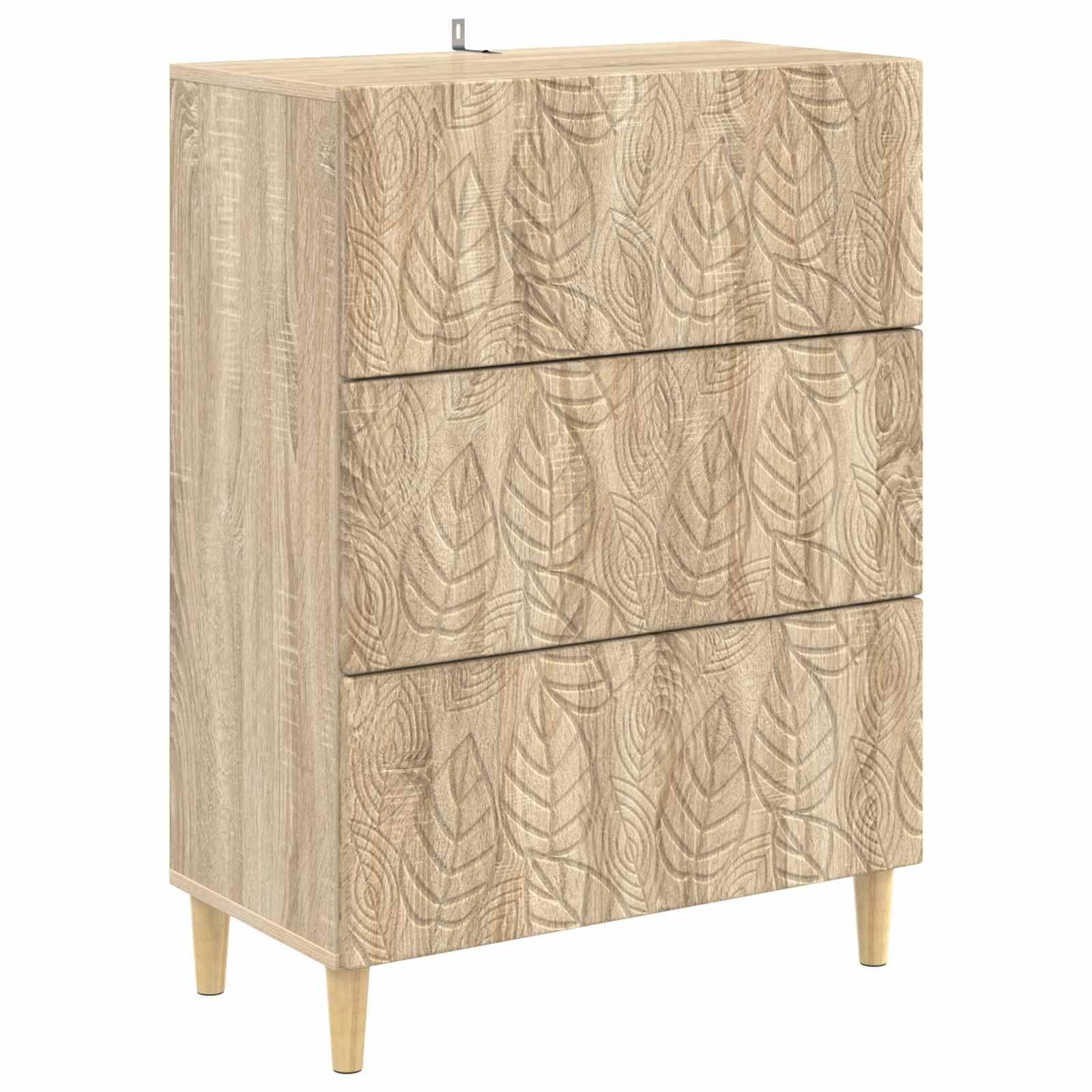 vidaXL Schubladenschrank Sonoma-Eiche 66 x 34,5 x 90 cm Holzwerkstoff