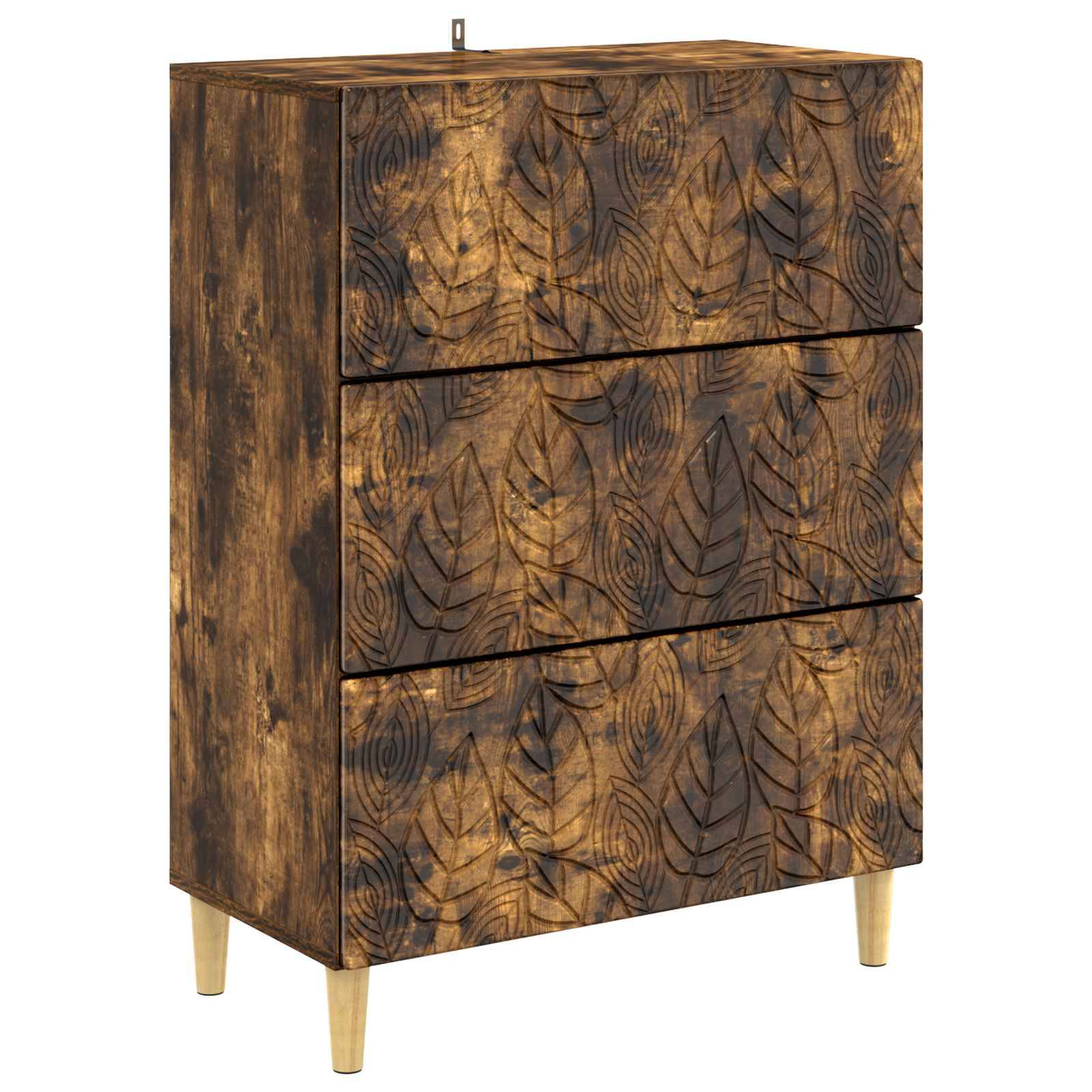 vidaXL Schubladenschrank Geräucherte Eiche 66 x 34,5 x 90 cm