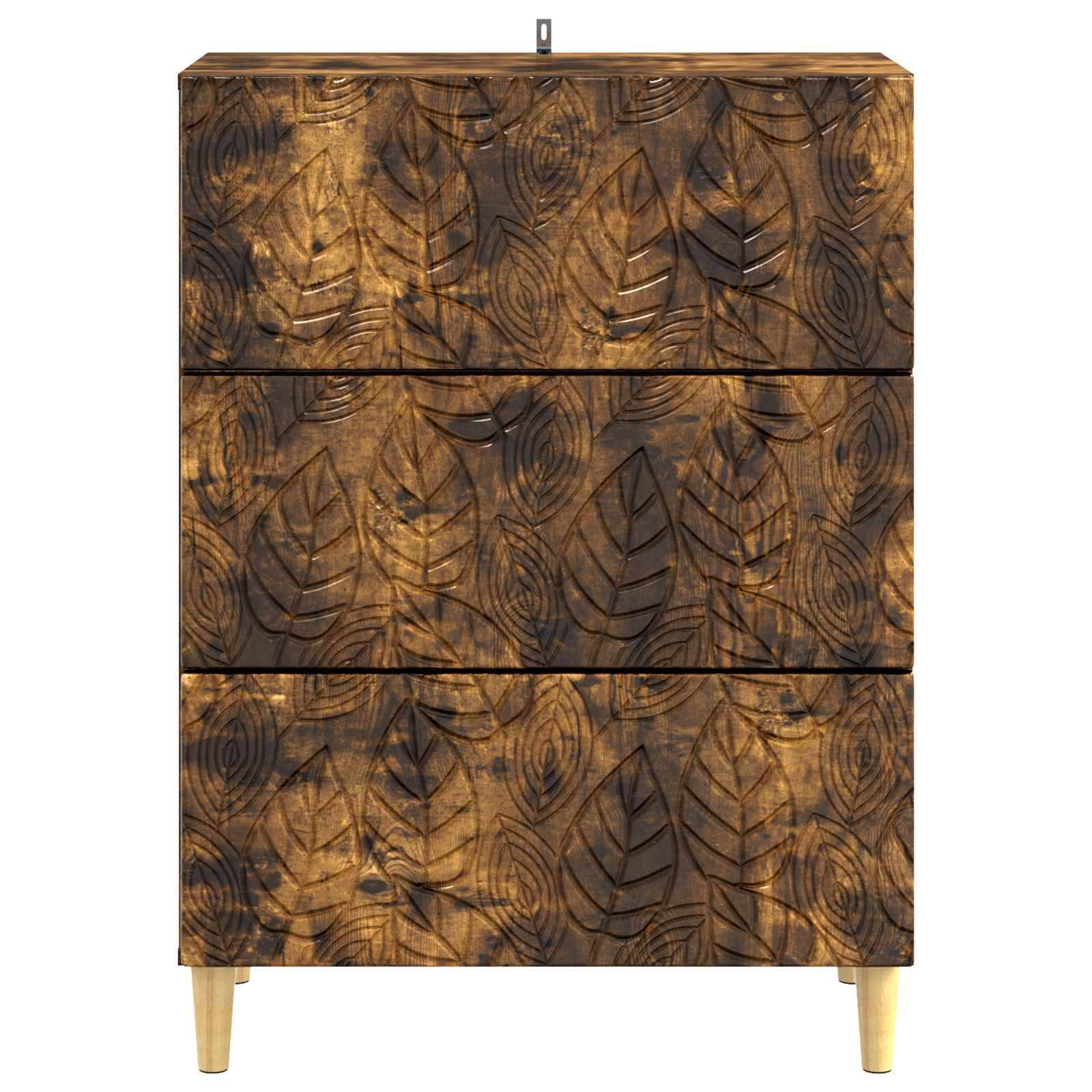 vidaXL Schubladenschrank Geräucherte Eiche 66 x 34,5 x 90 cm