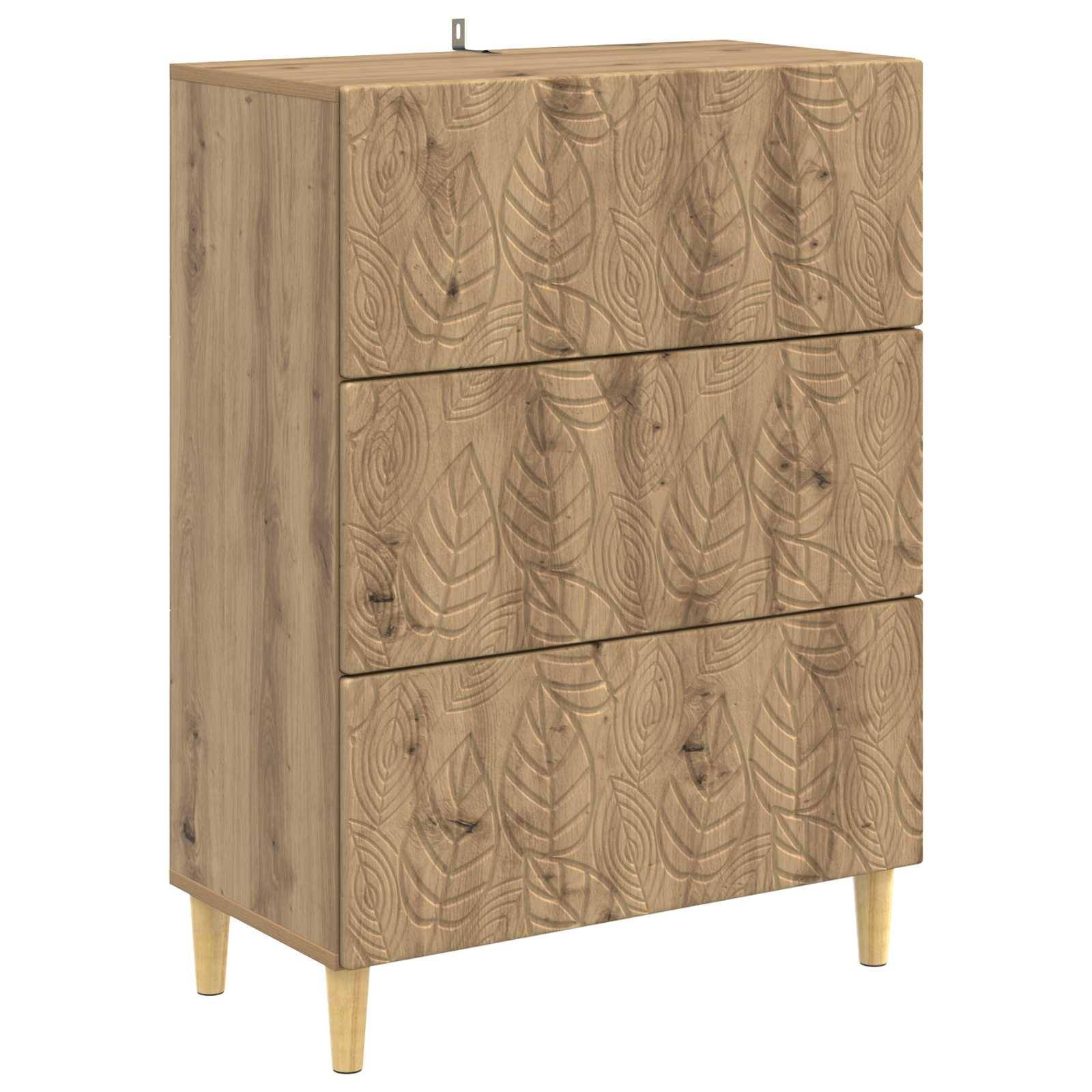 vidaXL Schubladenschrank Artisan-Eiche 66 x 34,5 x 90 cm Holzwerkstoff