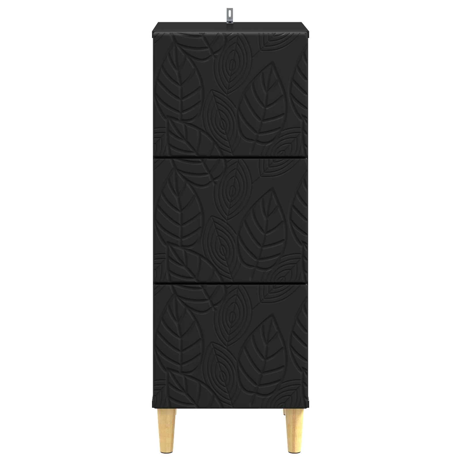 vidaXL Schubladenschrank Schwarz 33 x 34,5 x 90 cm Holzwerkstoff