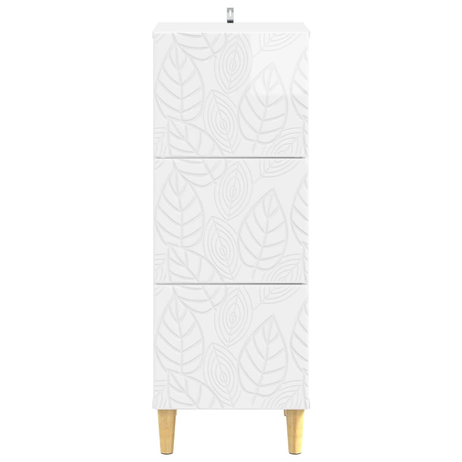 vidaXL Schubladenschrank Hochglanz Weiß 33 x 34,5 x 90 cm