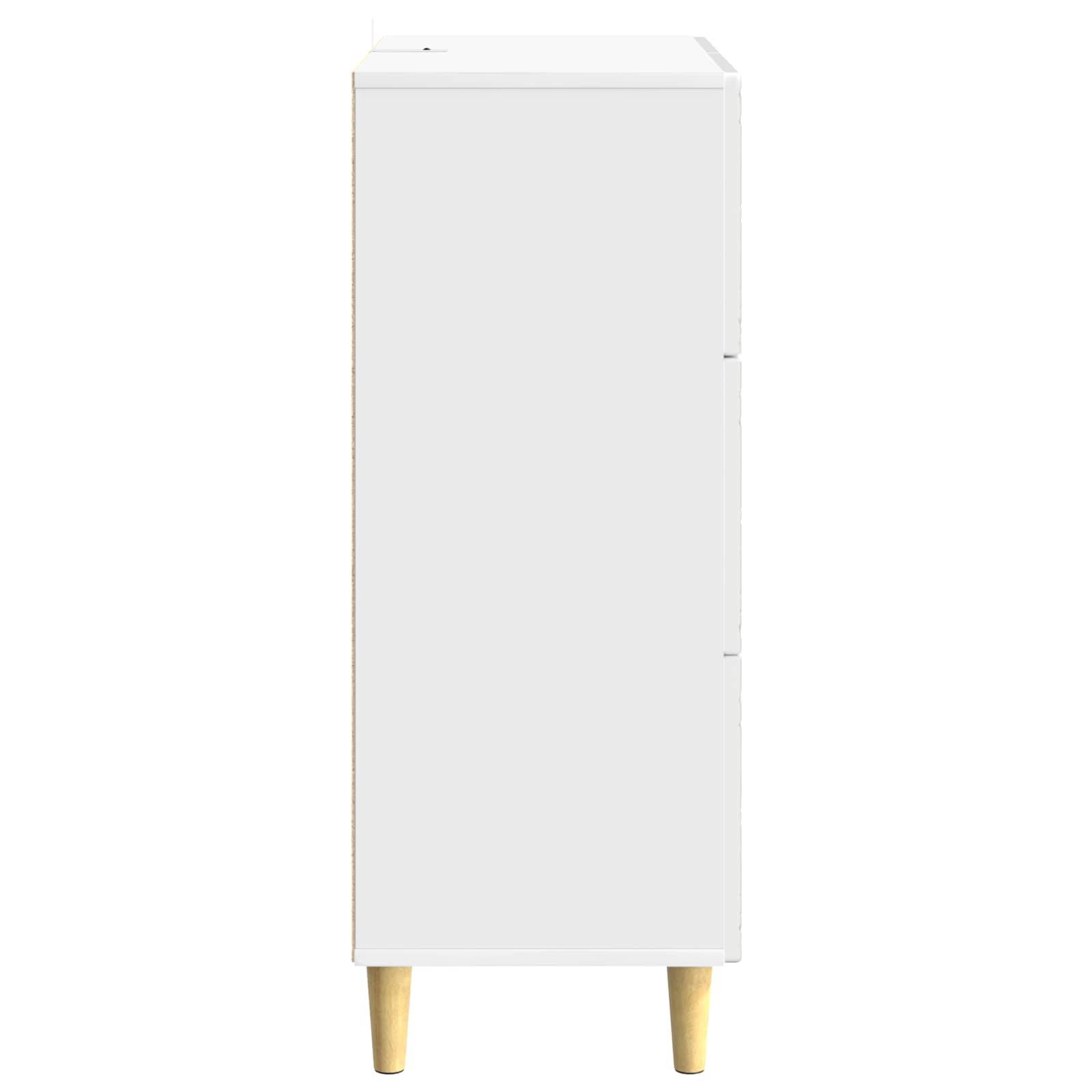 vidaXL Schubladenschrank Hochglanz Weiß 33 x 34,5 x 90 cm